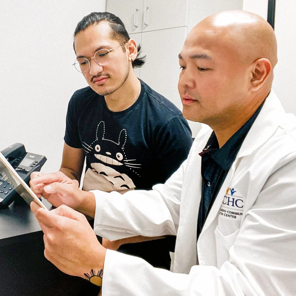 Doctor Chris advises a patient on choices Truvada, Descovy, or injectable Apretude as post-exposure prophylactic medication