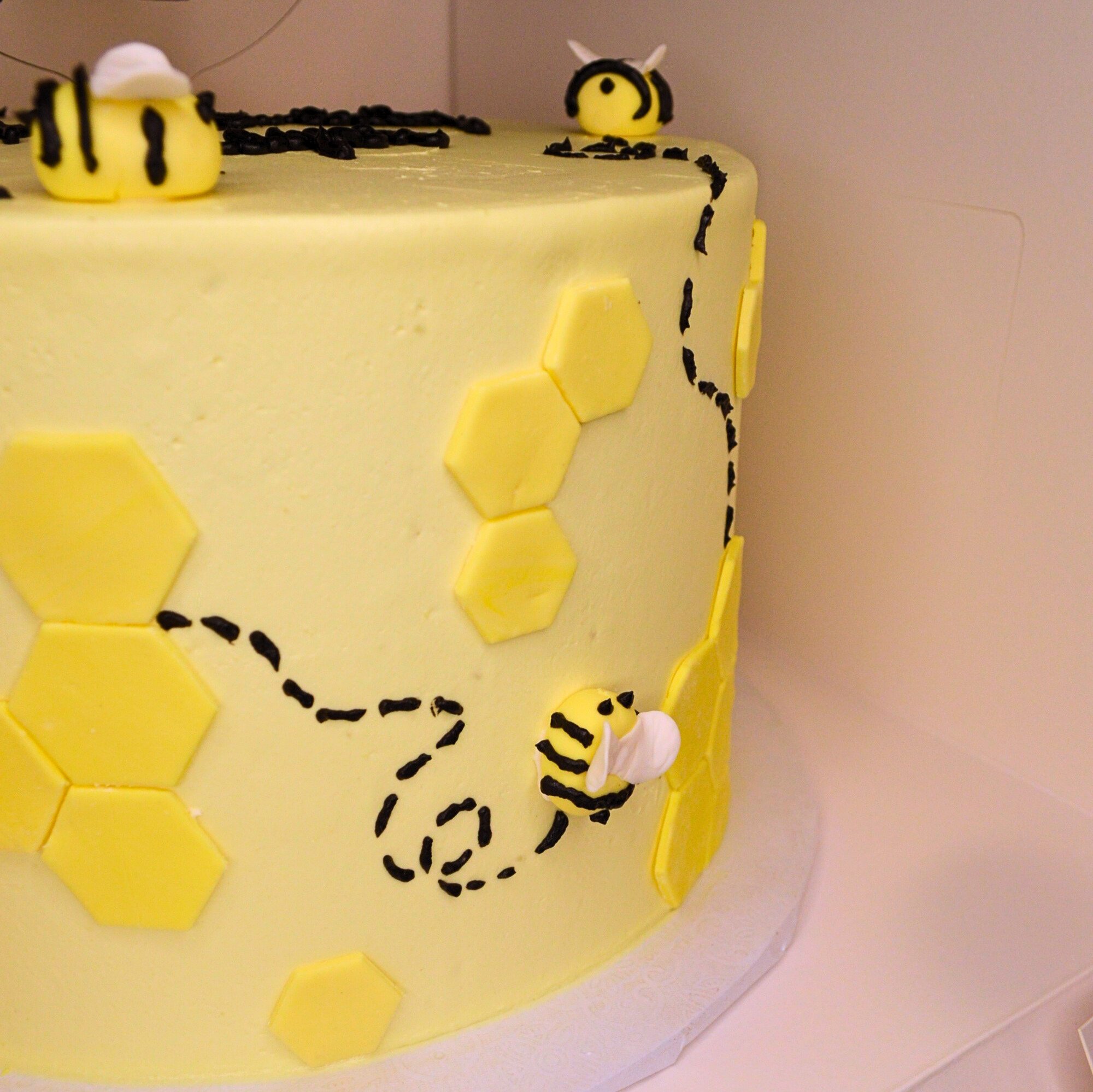 #35. Winnie the Pooh bee cake with handmade fondant elements.