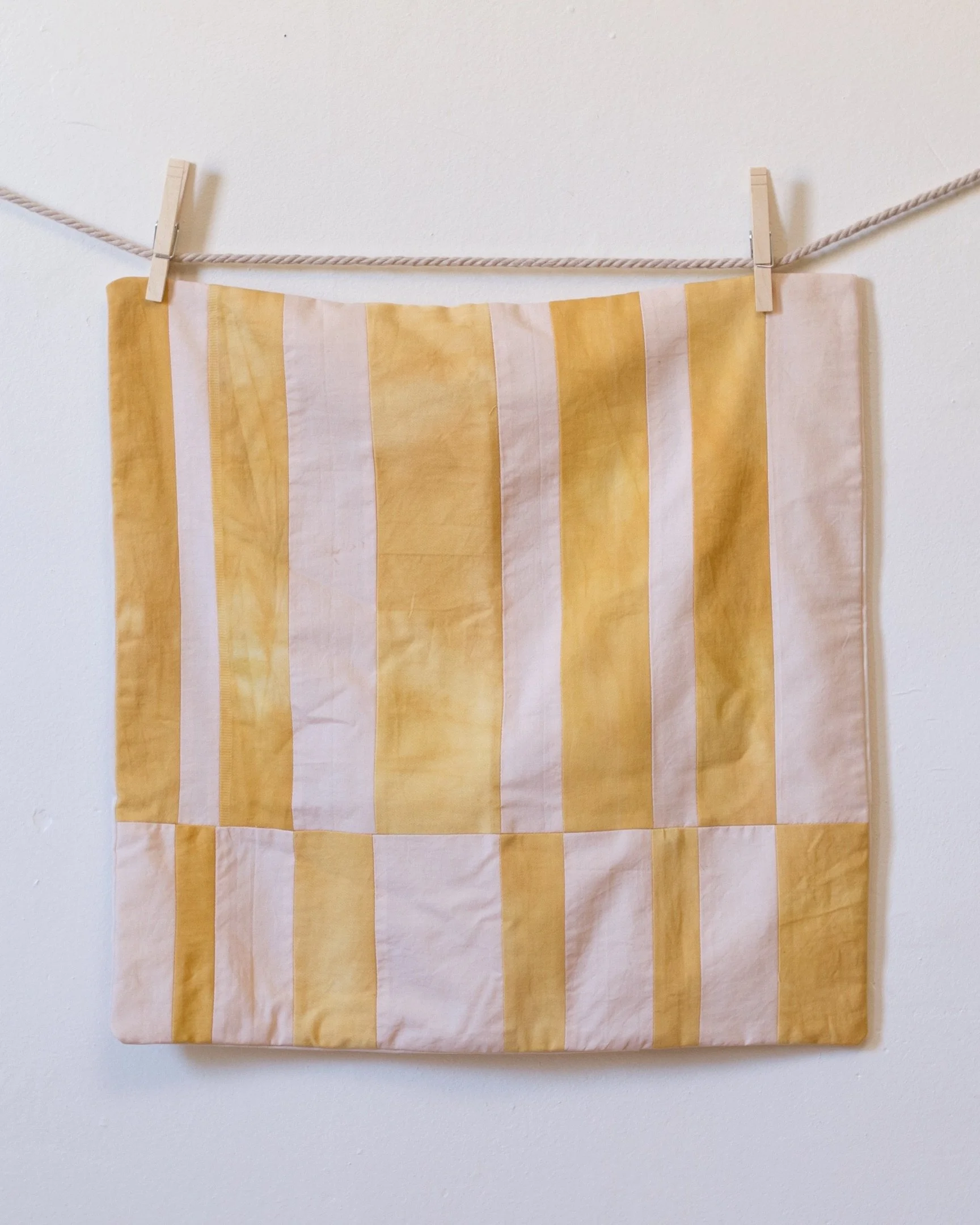 Naturally dyed quilted patchwork pillow case