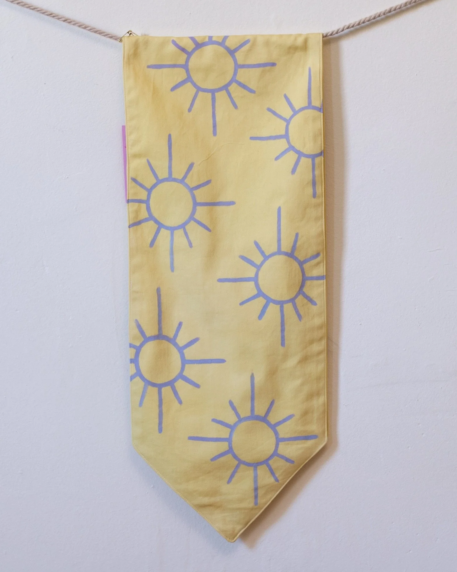 Hand painted naturally dyed organic cotton table runner