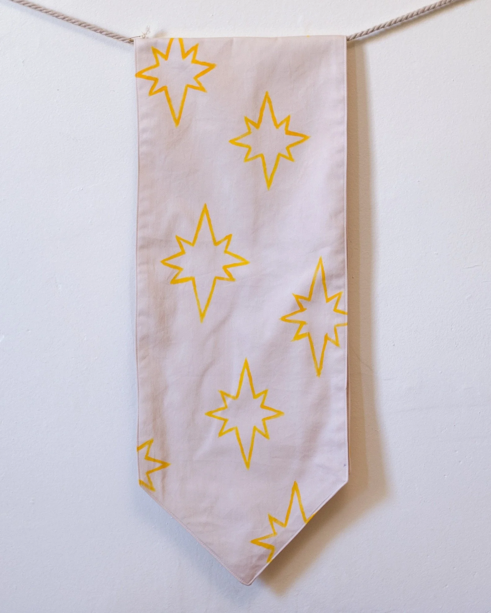 Hand painted naturally dyed organic cotton table runner