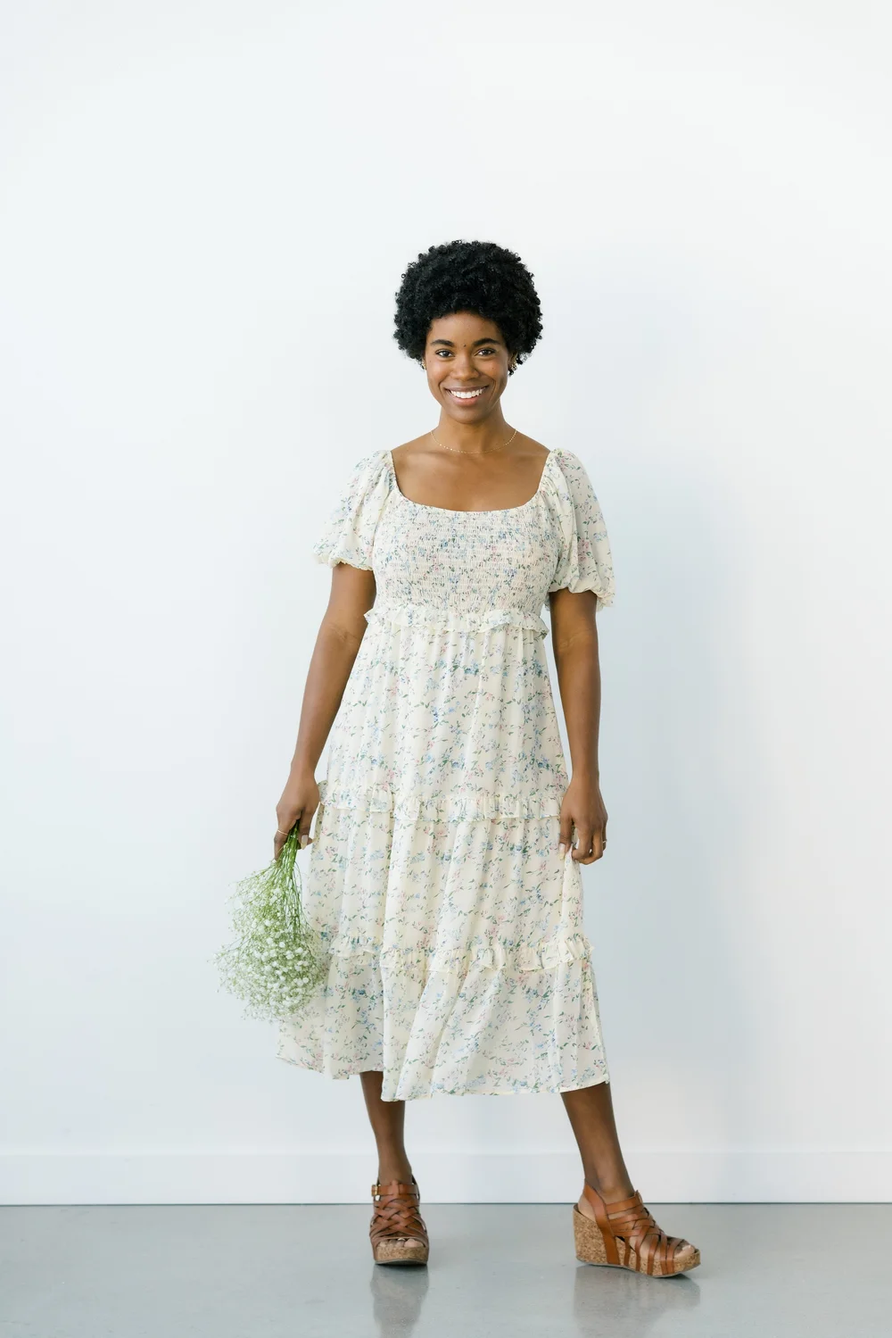 Midnight, The Stars and You Cotton Gauze Cutwork Midi Dress