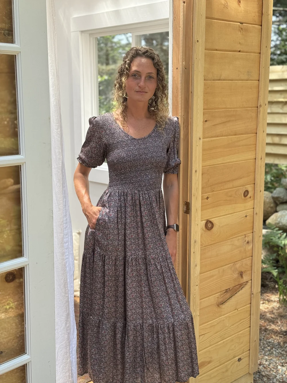 THE POPPY DRESS- FLOWER FIELDS IN BLUE — FloraWear Co