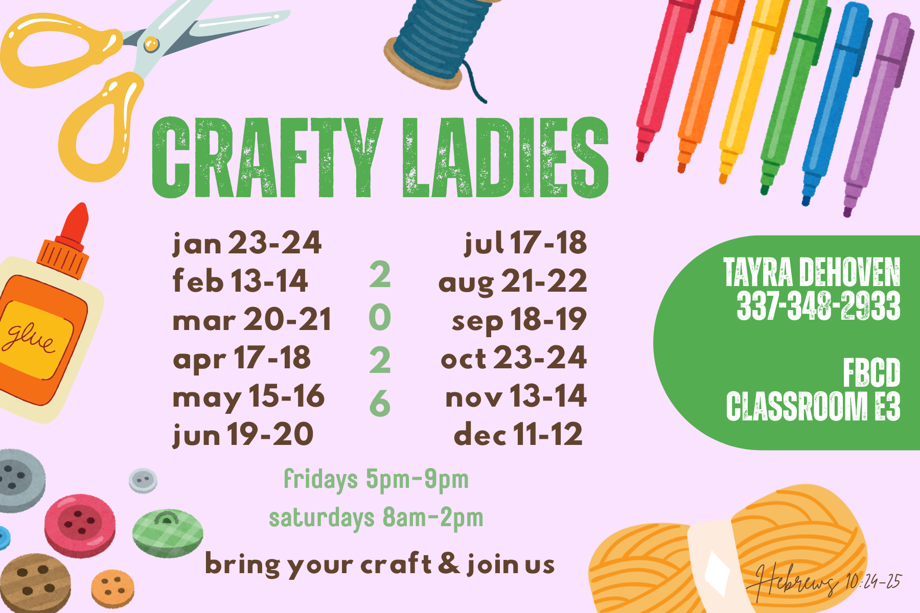 Crafty Ladies Weekend