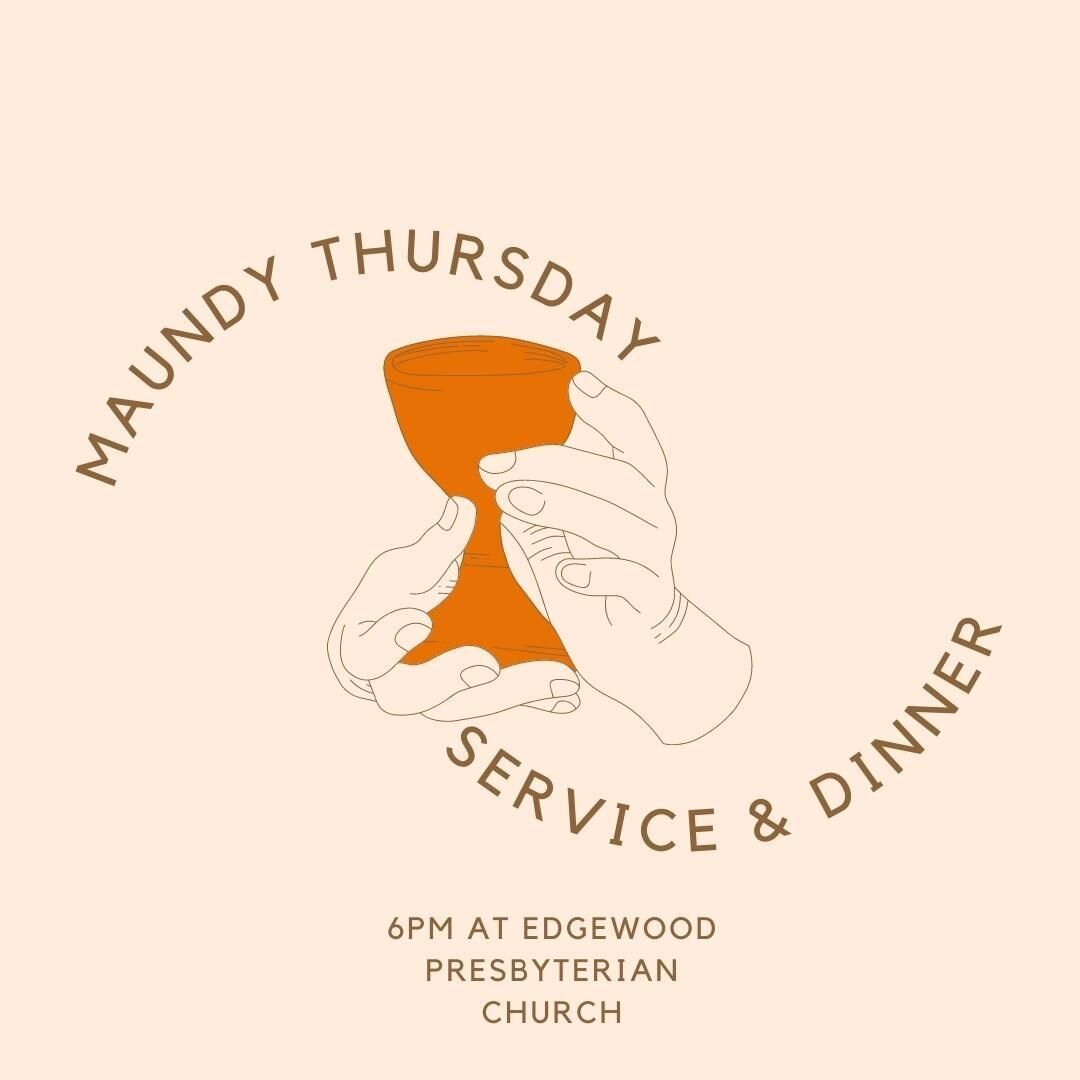 This UKirk Thursday will be with Edgewood Pres for their Maundy Thursday service and dinner starting at 6pm. @edgewoodpres