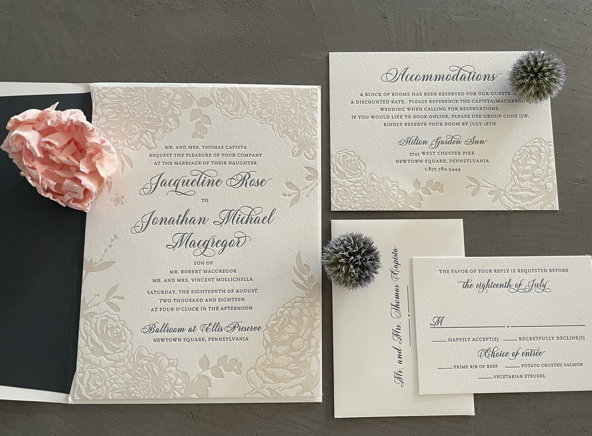 Jacqueline and Jonathan's Wedding Invitation