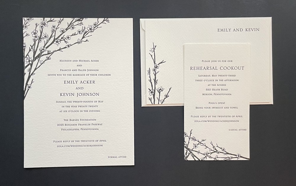 Emily and Kevin's Wedding Invitation