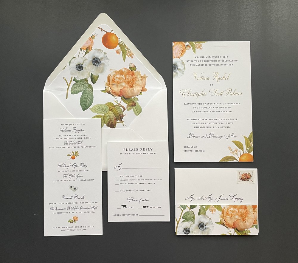 Victoria and Christopher's Wedding Invitation