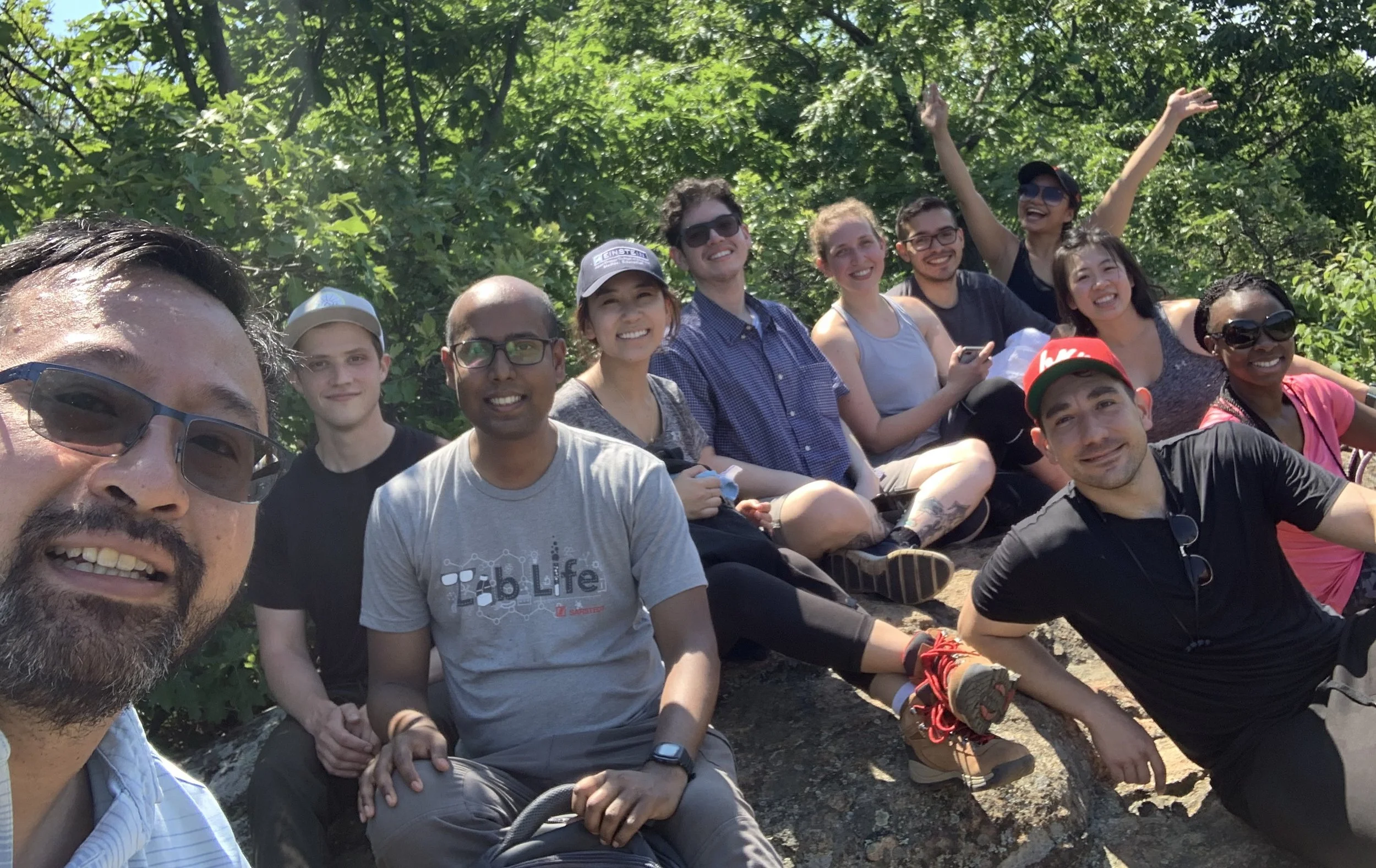 Lai lab out on a group hike