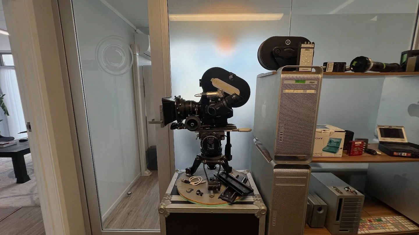 Gear Check 🔎🎥⚙️ w/ @jonnyyarrell  and @yuki_ukibe 
.
Today we are at @imagezonenz in Auckland NZ, where the treasure trove of beautiful glass and revered machines tell a story about all the incredible films made here in New Zealand. 🎉🪄🧙