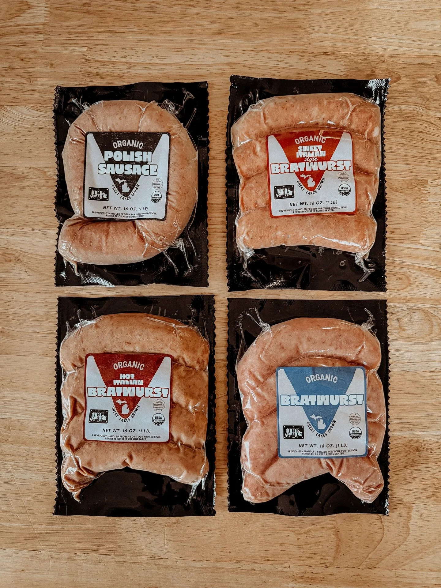 FINALLY back in stock!! Organic brats are back with a fresh new look but the same healthy ingredients.