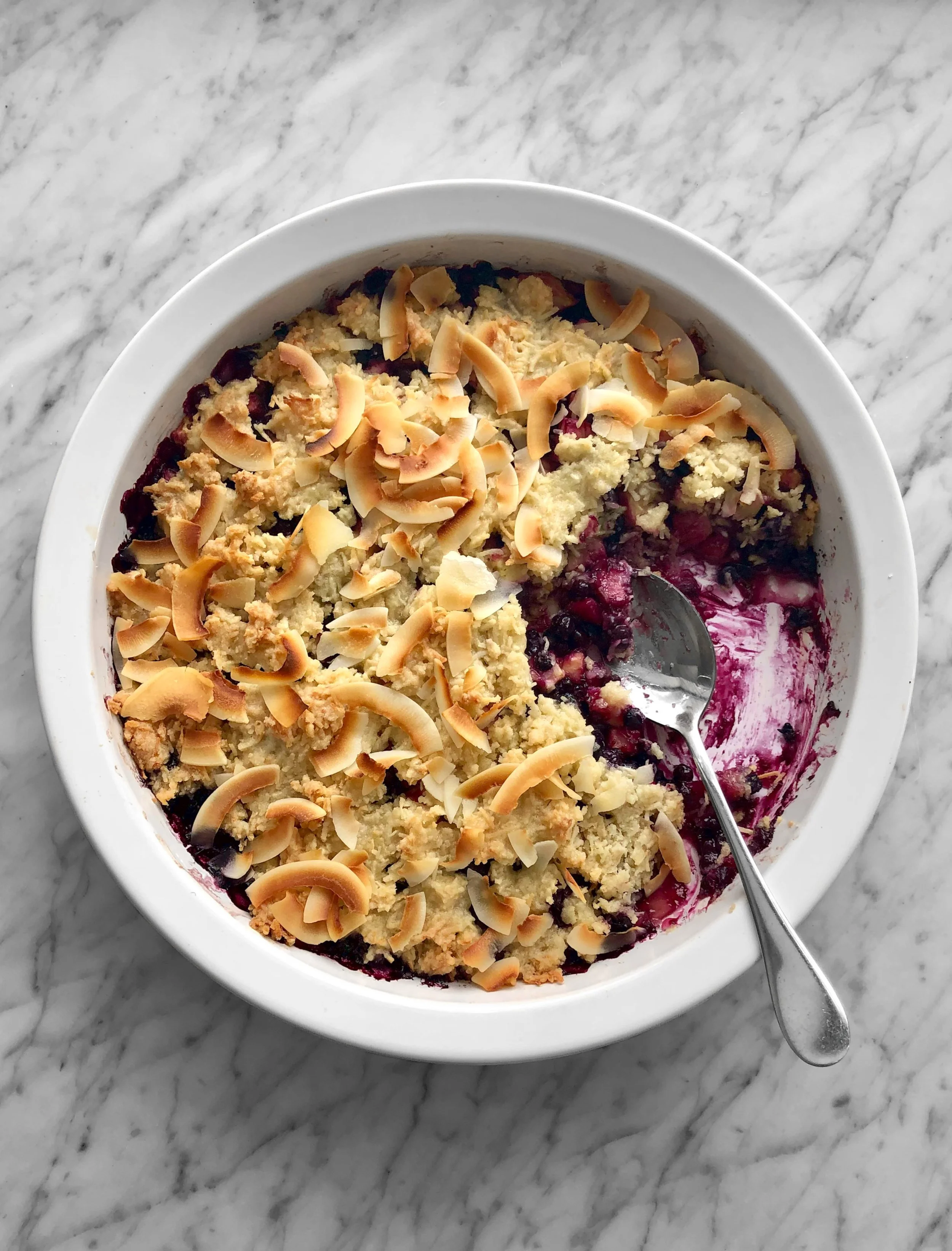 Crumble coco-bleuets-ananas