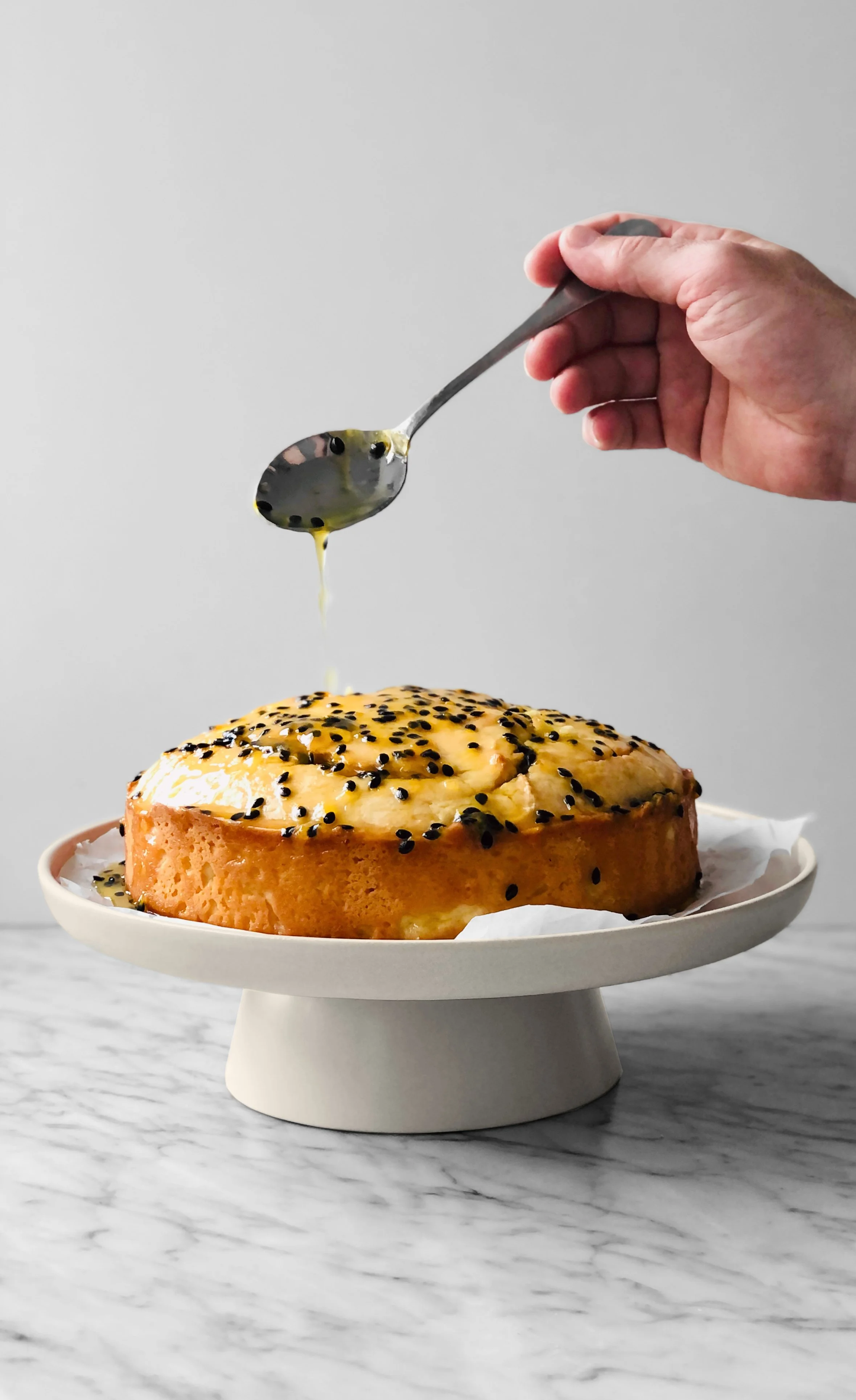 Cake au citron et sirop de fruits de la passion