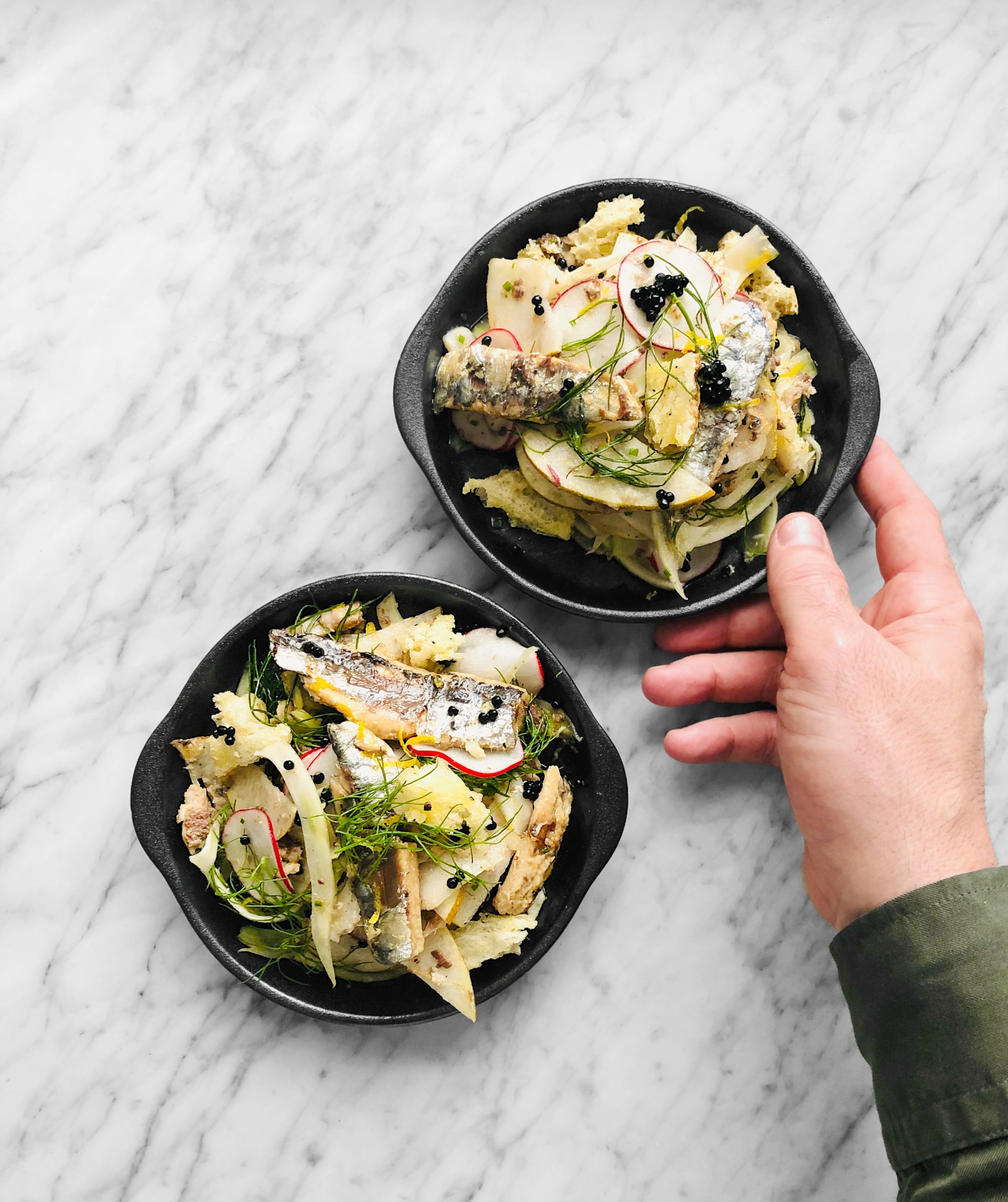 Salade de sardines poire-fenouil de chez Tapeo