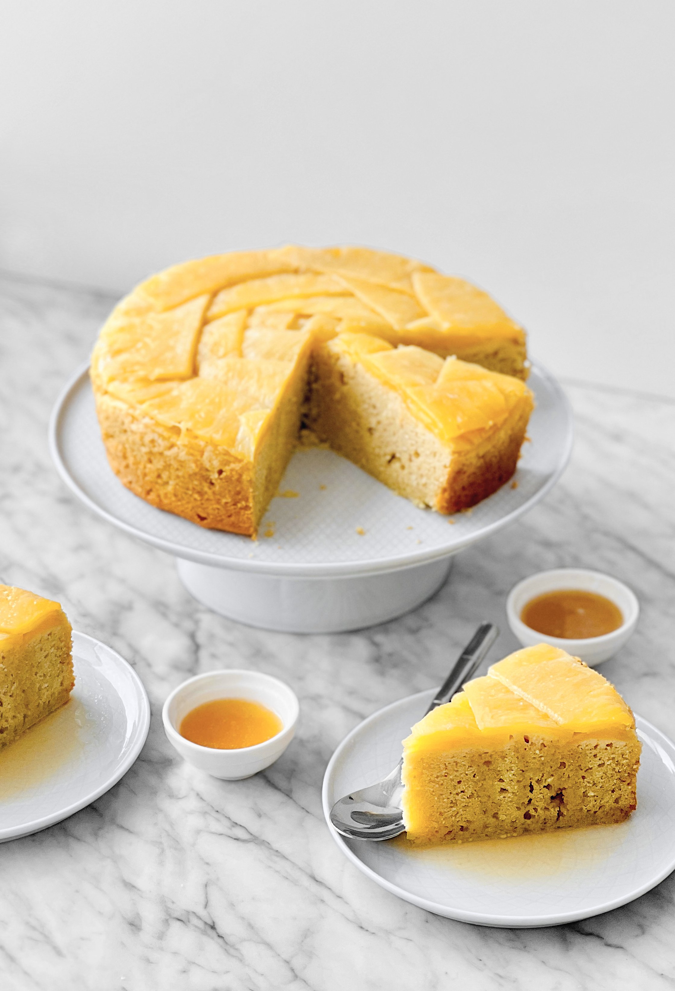 Gâteau renversé à l'ananas amande-érable