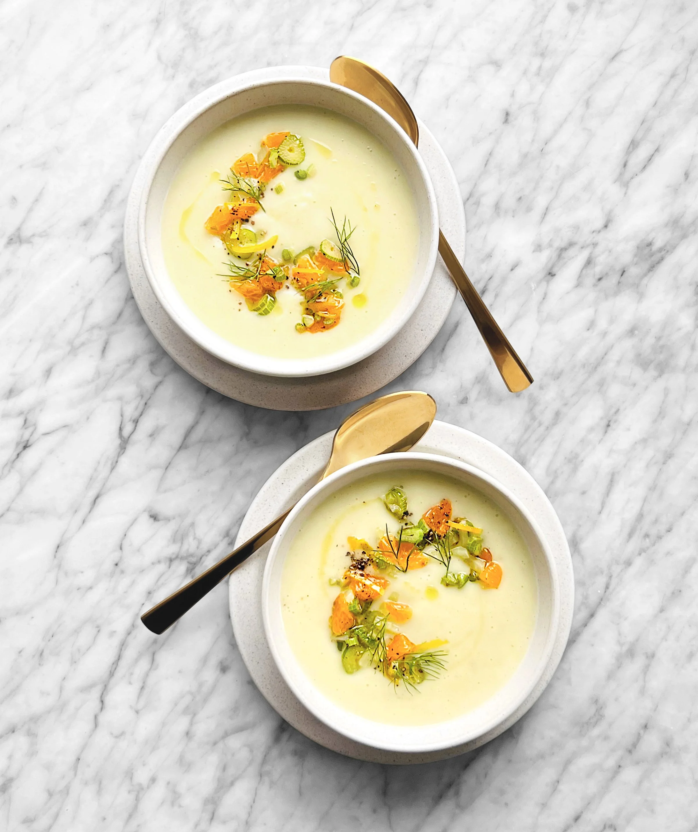 Potage de fenouil à la clémentine