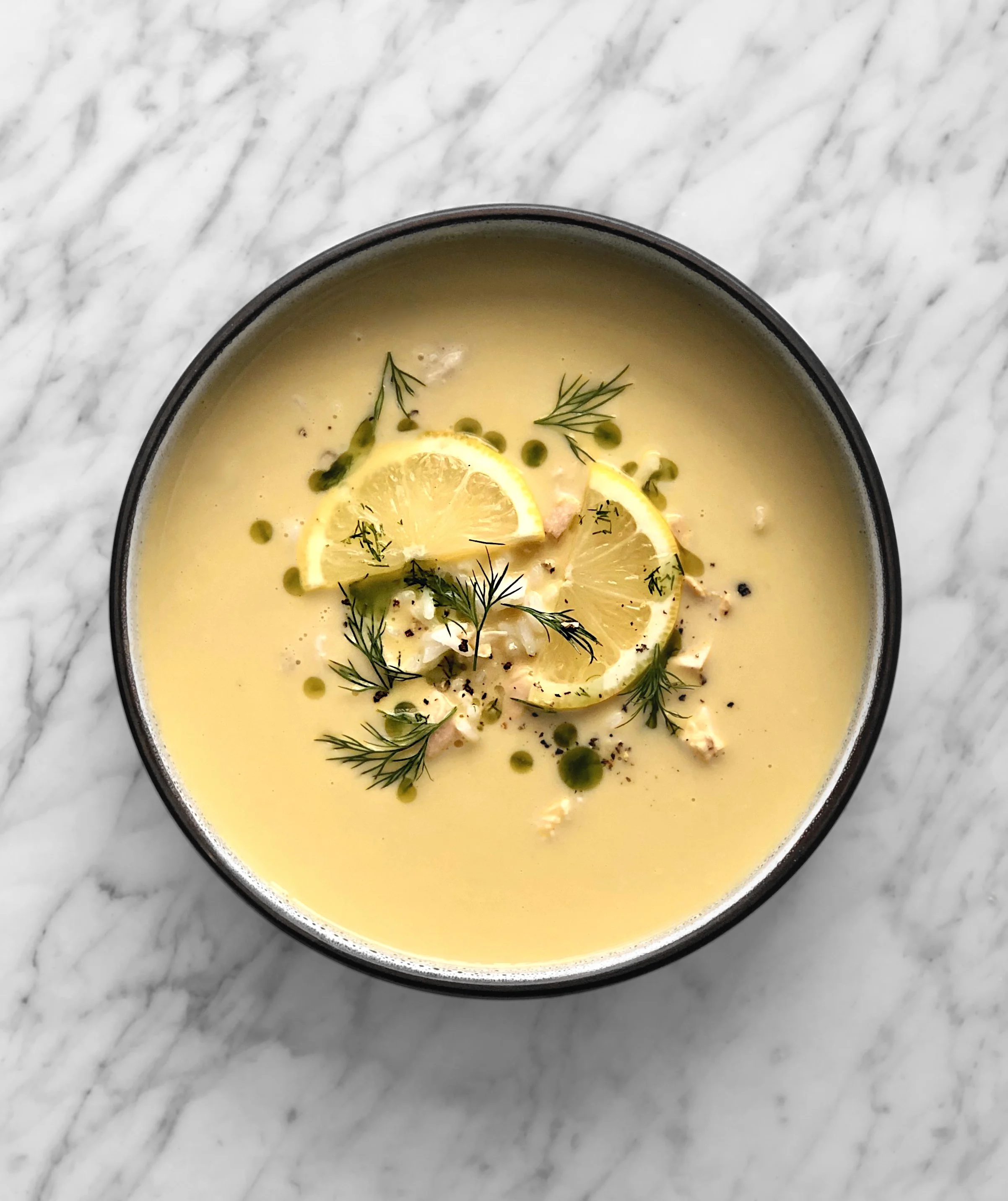 Avgolemono - Crème de poulet au riz et citron