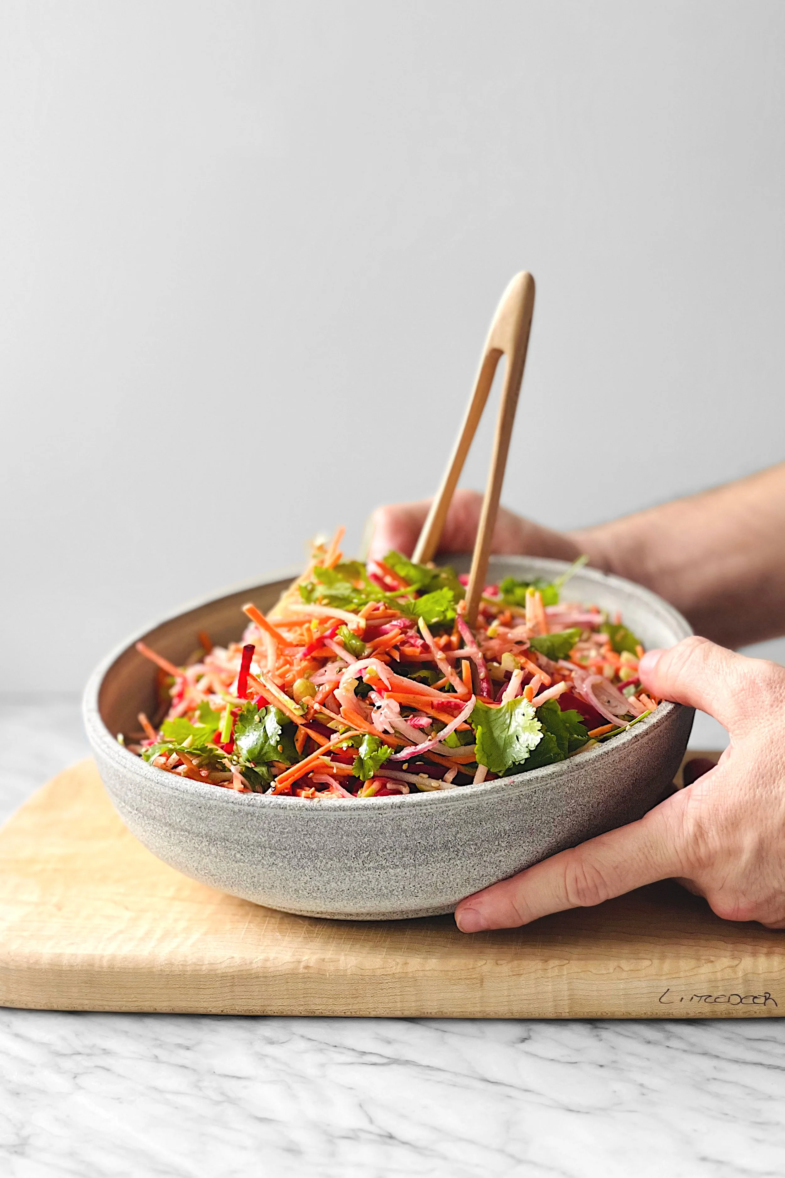 Salade de patate douce, betterave et pomme verte