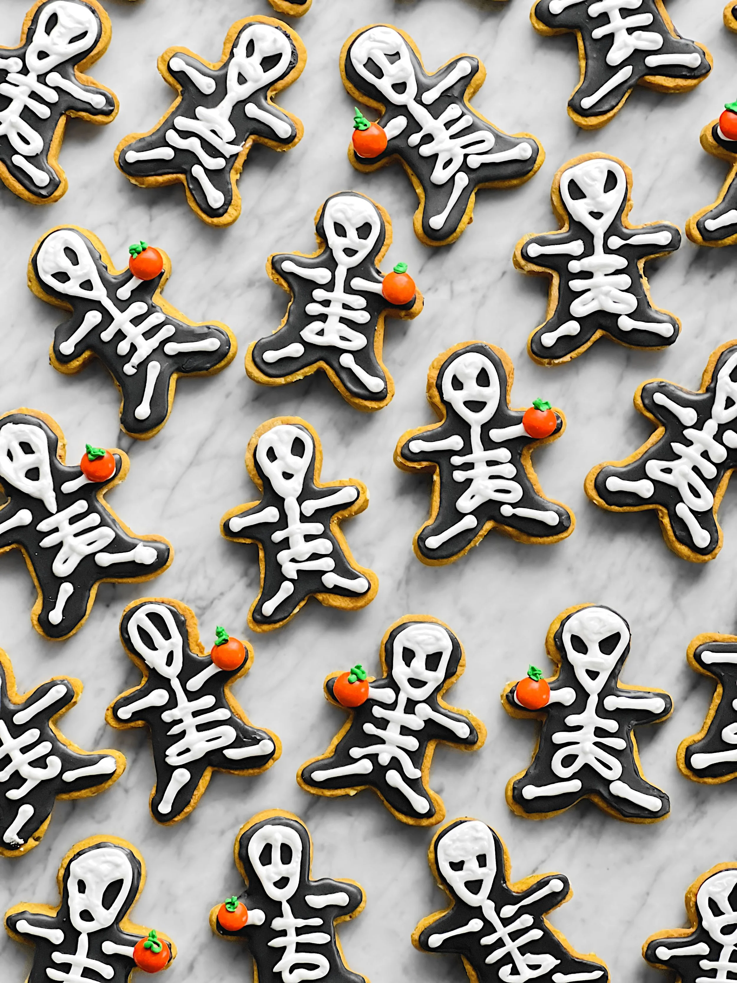 Biscuits squelettes à la citrouille