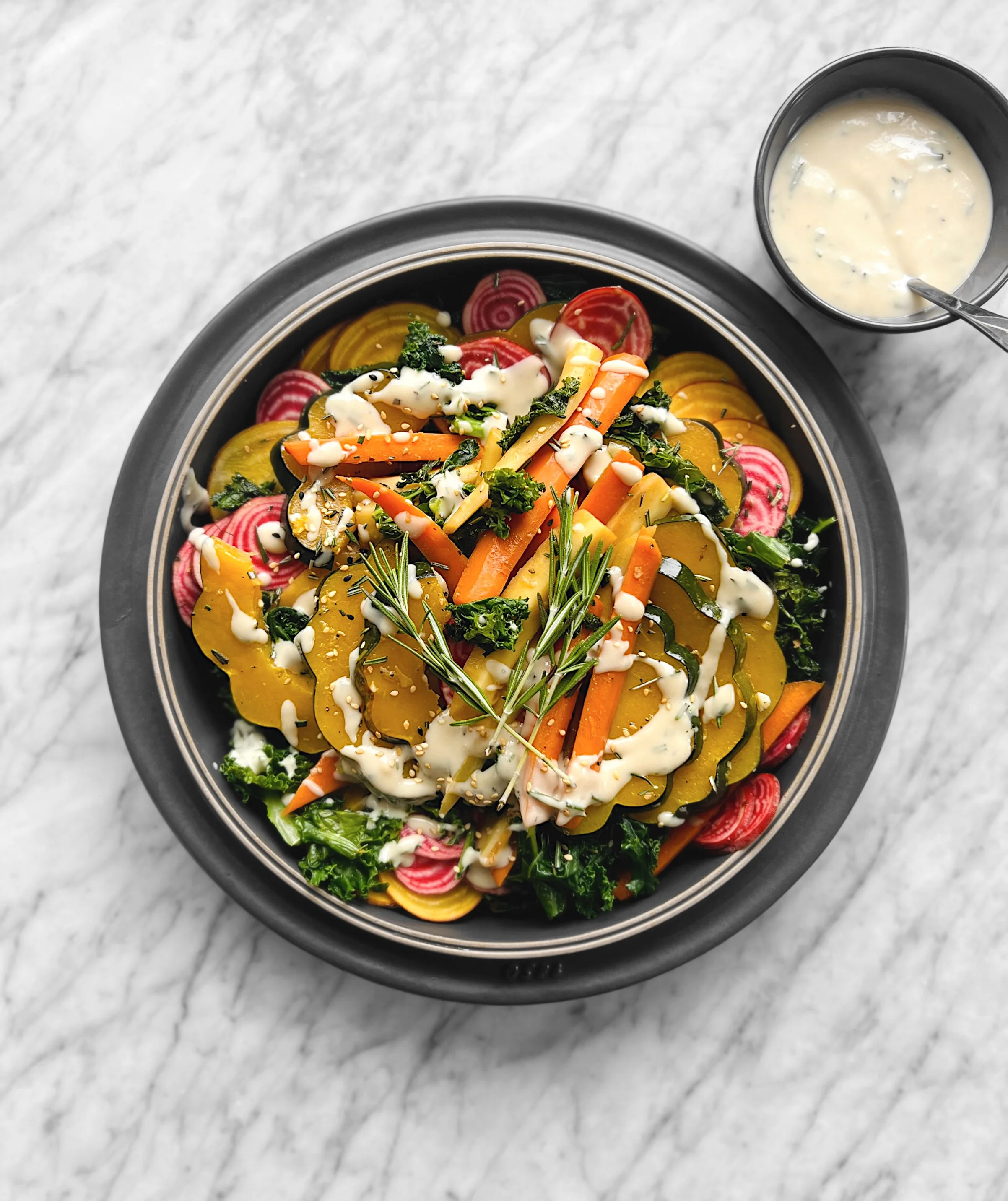 Légumes d'hiver au romarin et au sésame