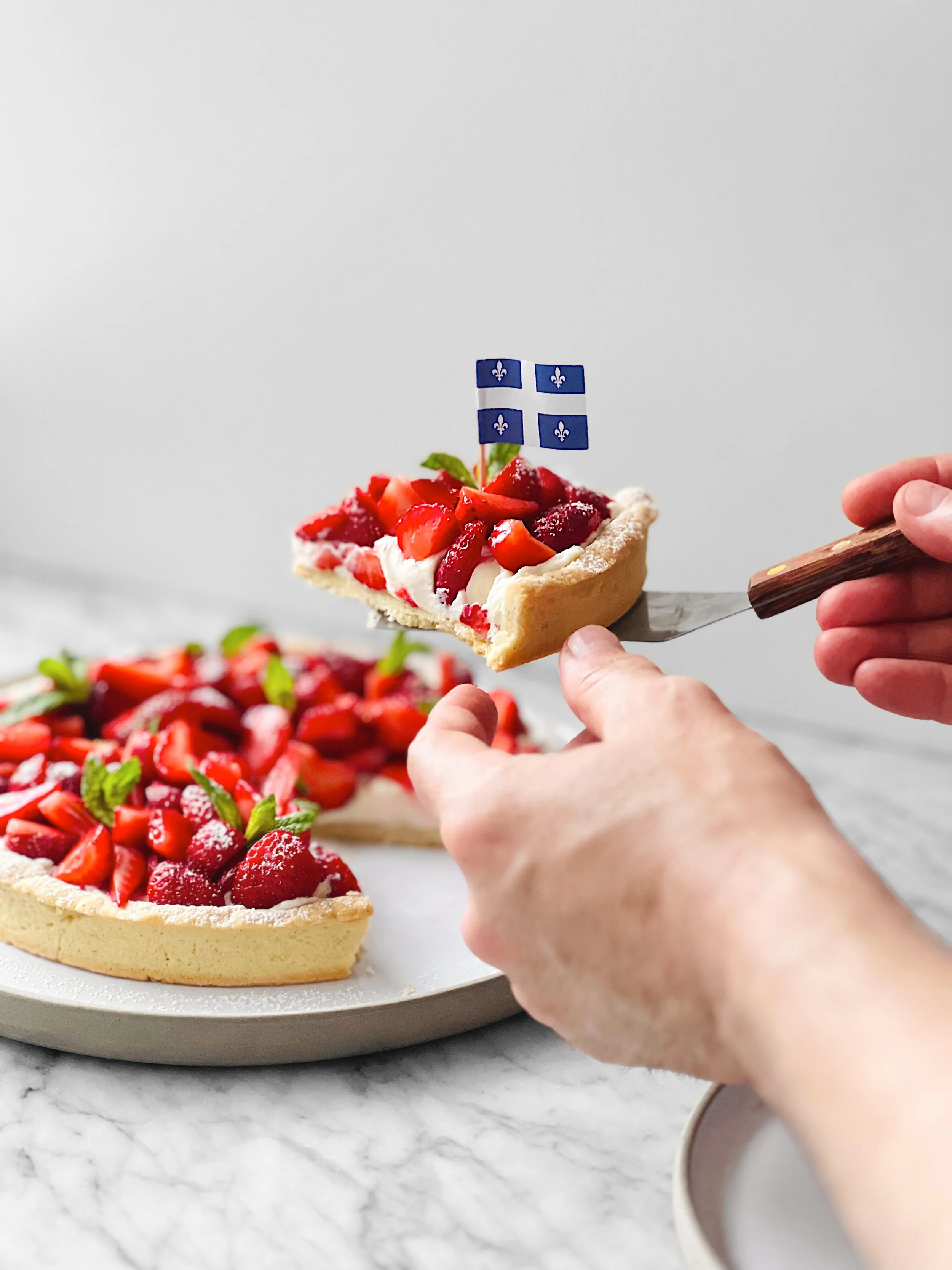 Tarte aux fraises du Québec et crémeux mascarpone