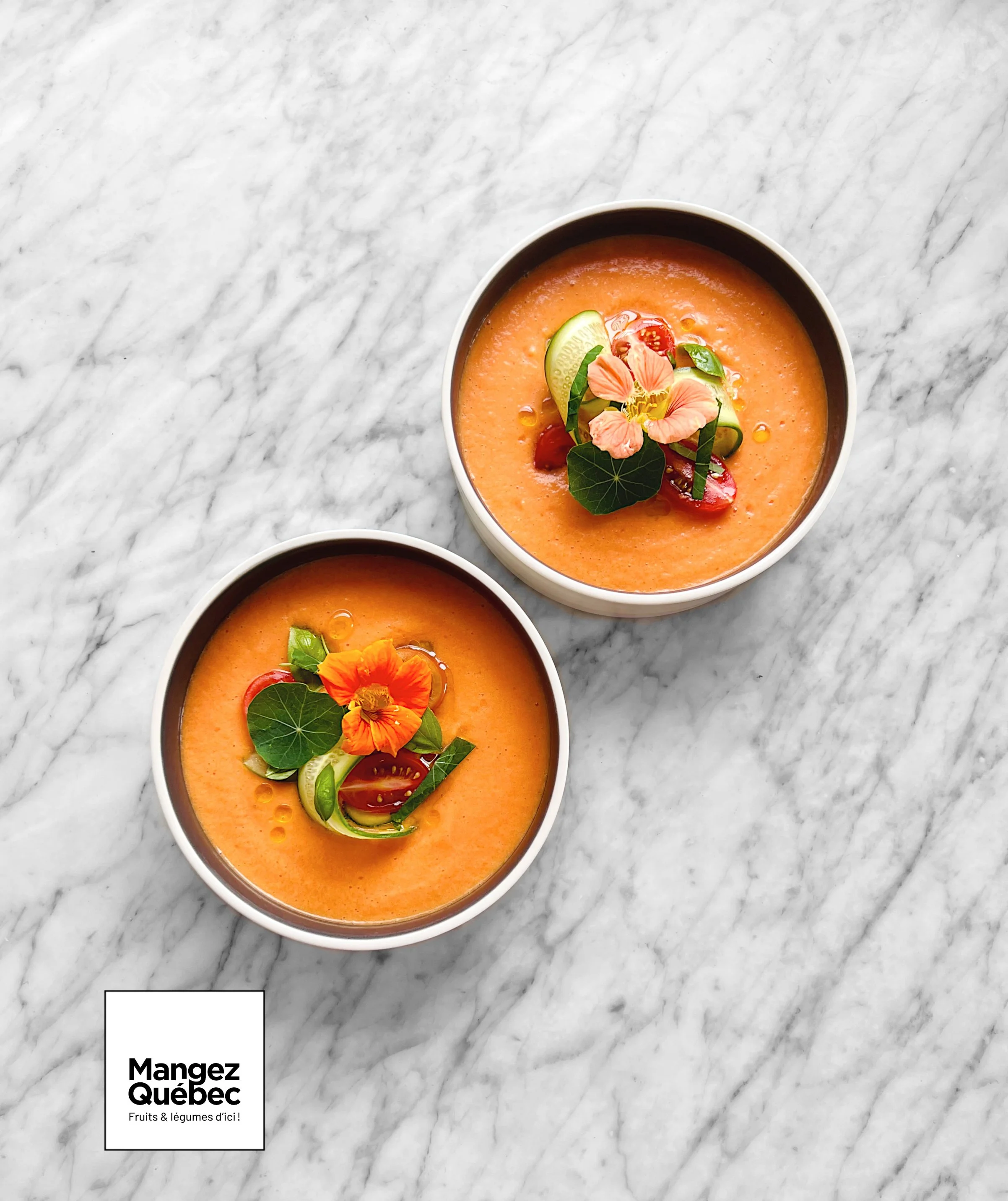 Gaspacho de cantaloup et de tomates ancestrales