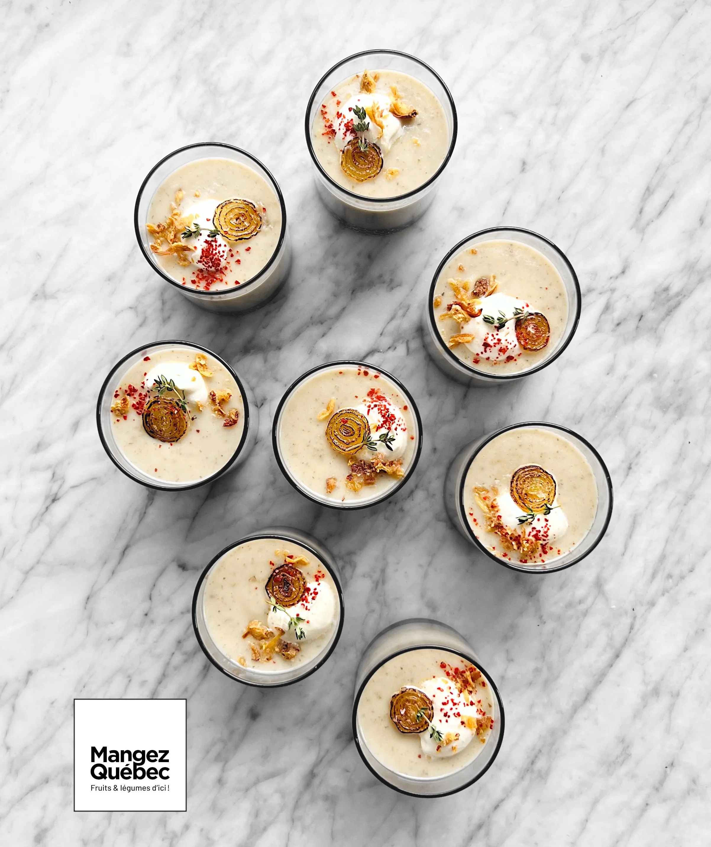 Potage de topinambours et d'oignons caramélisés à la bière