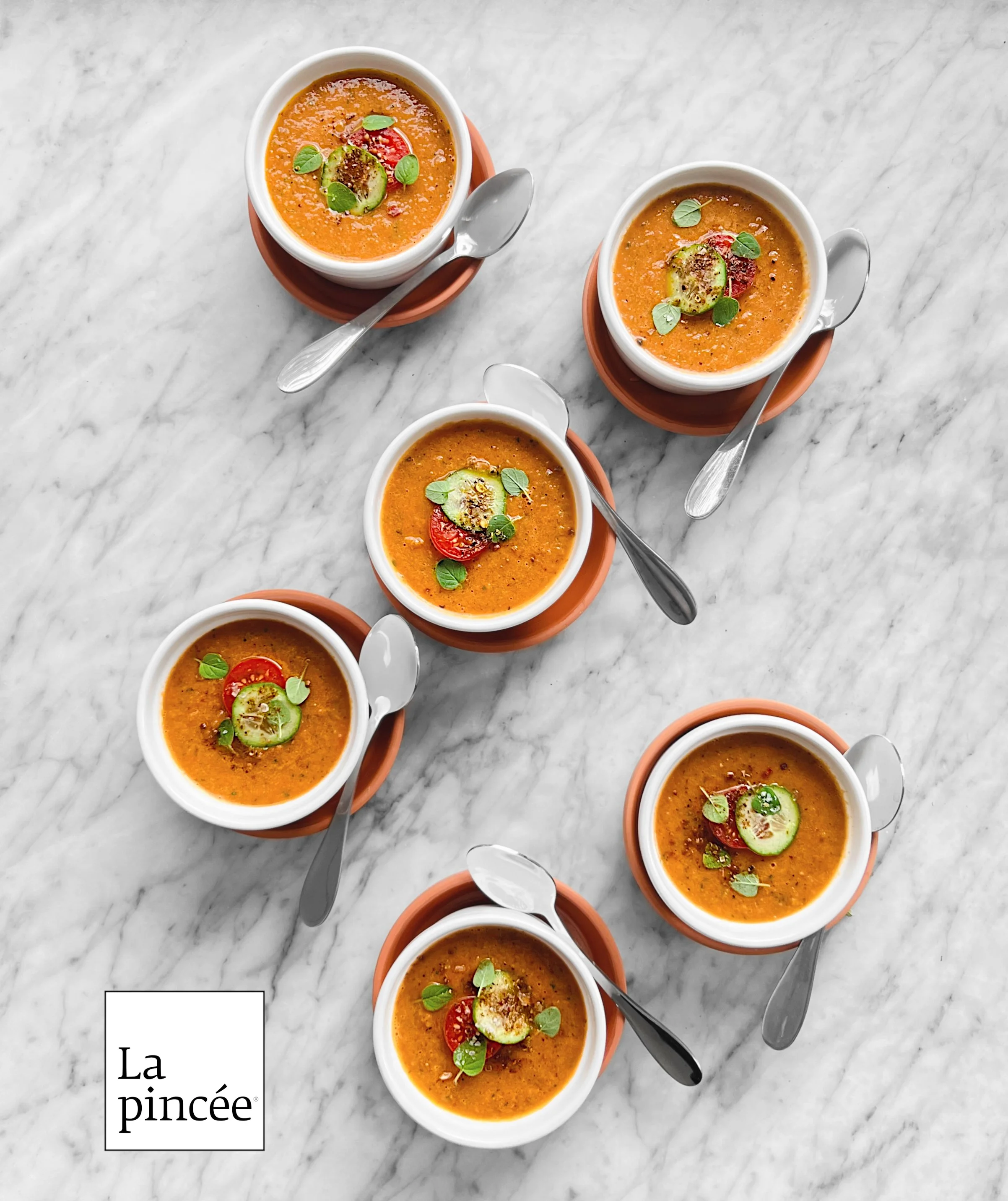 Gaspacho aux tomates brûlées et aux épices fumées