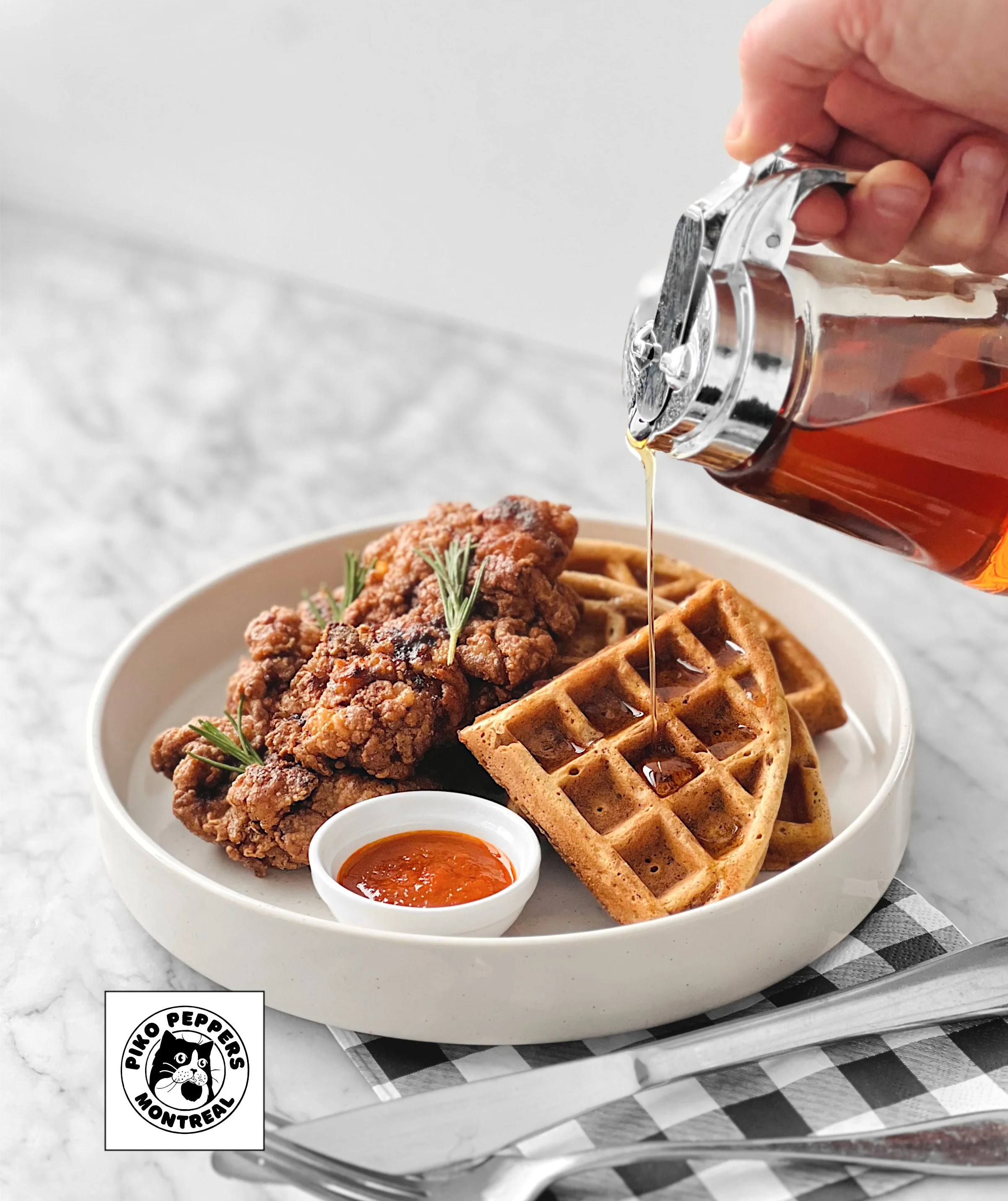 Chicken &amp; Waffles érable-chipotle