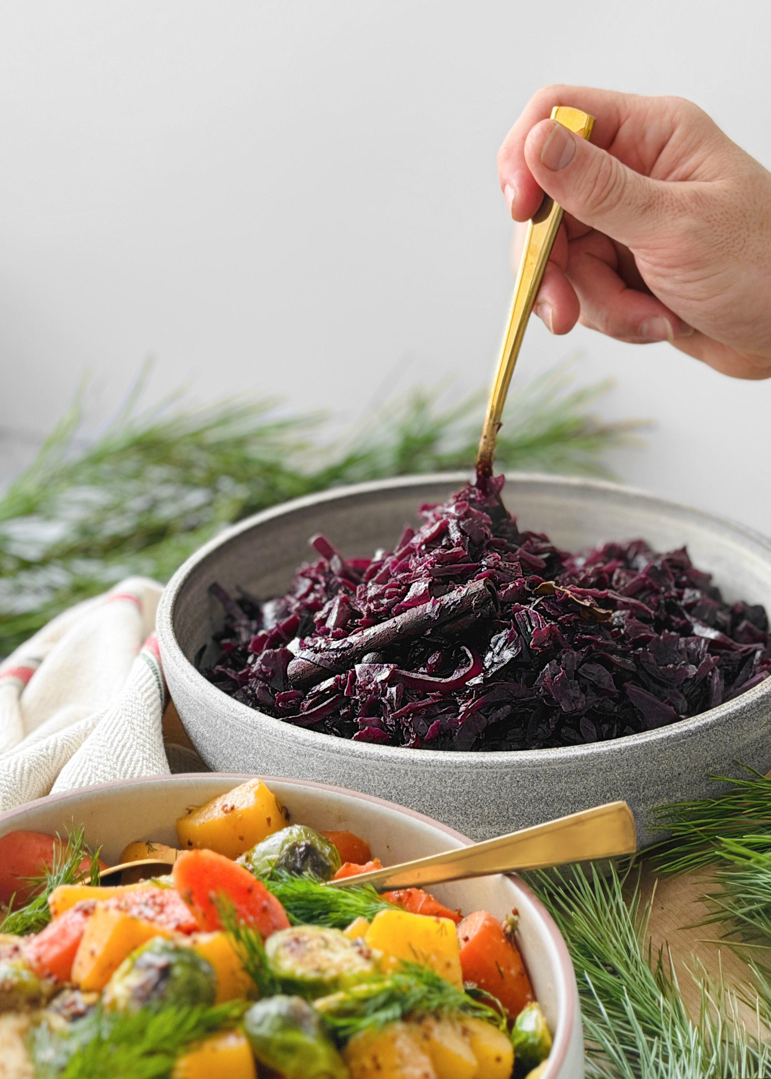 Rødkål og grønnsaker - Chou rouge braisé aux épices et autres légumes