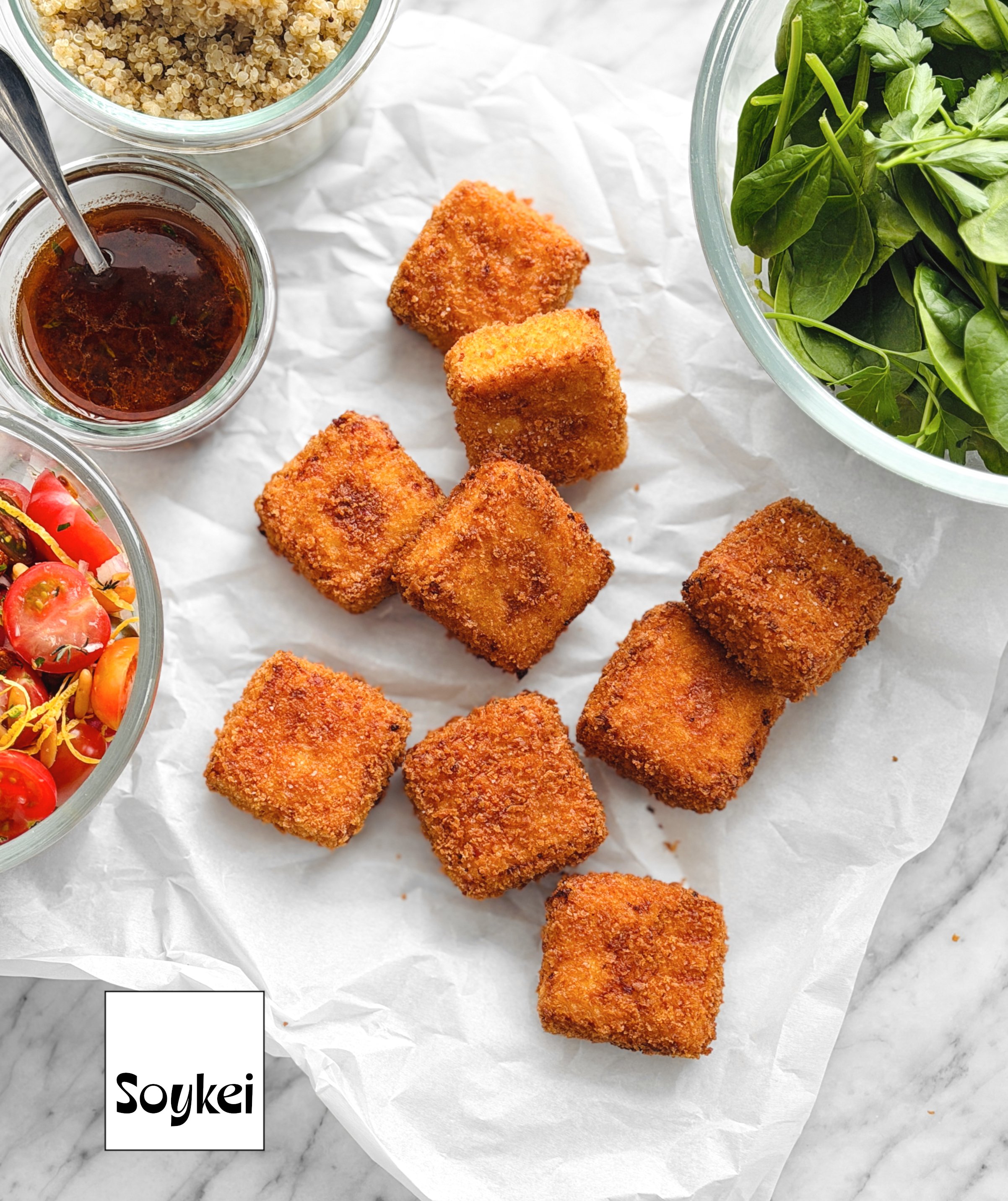 Fondues tofu-parmesan 