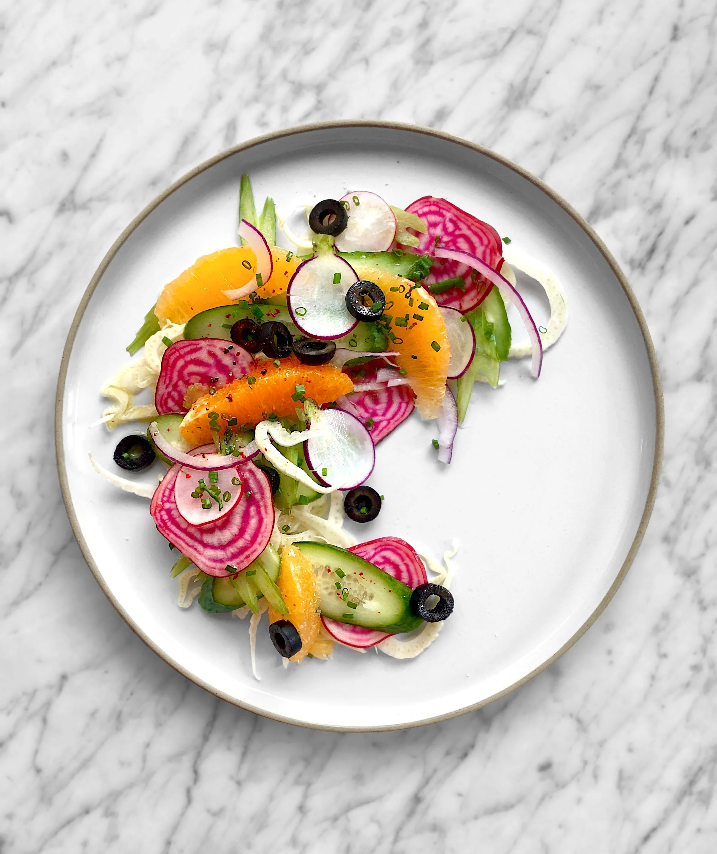 Carpaccio de légumes aux agrumes