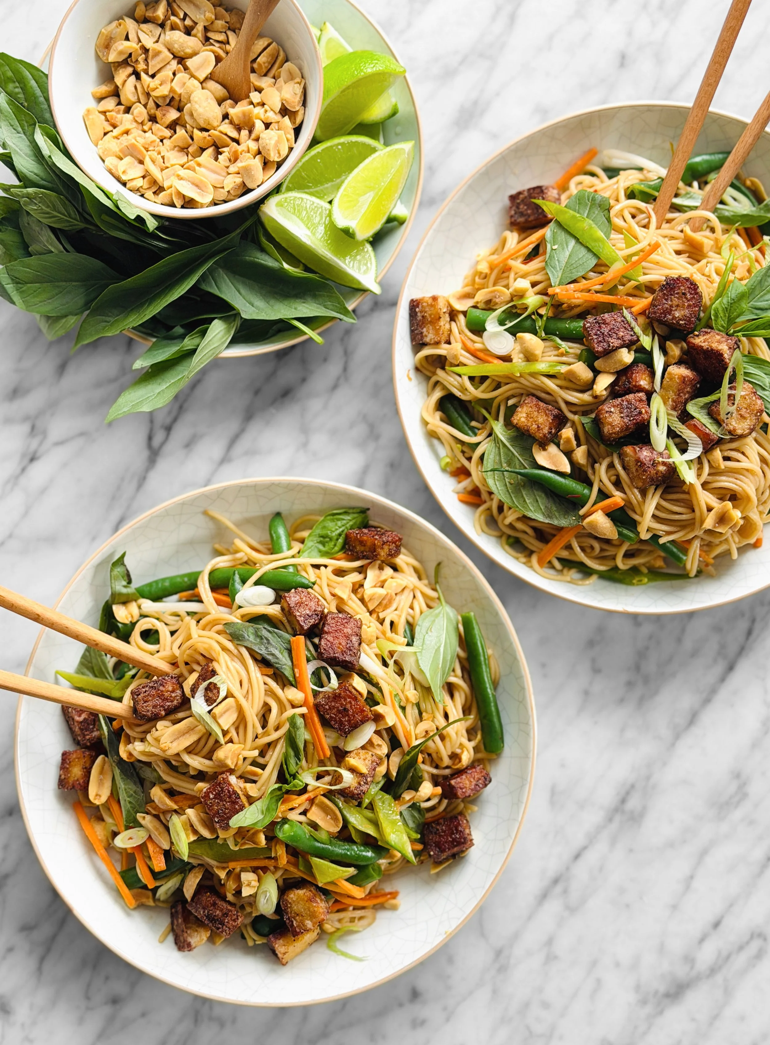 Pad thaï végé au tempeh croustillant