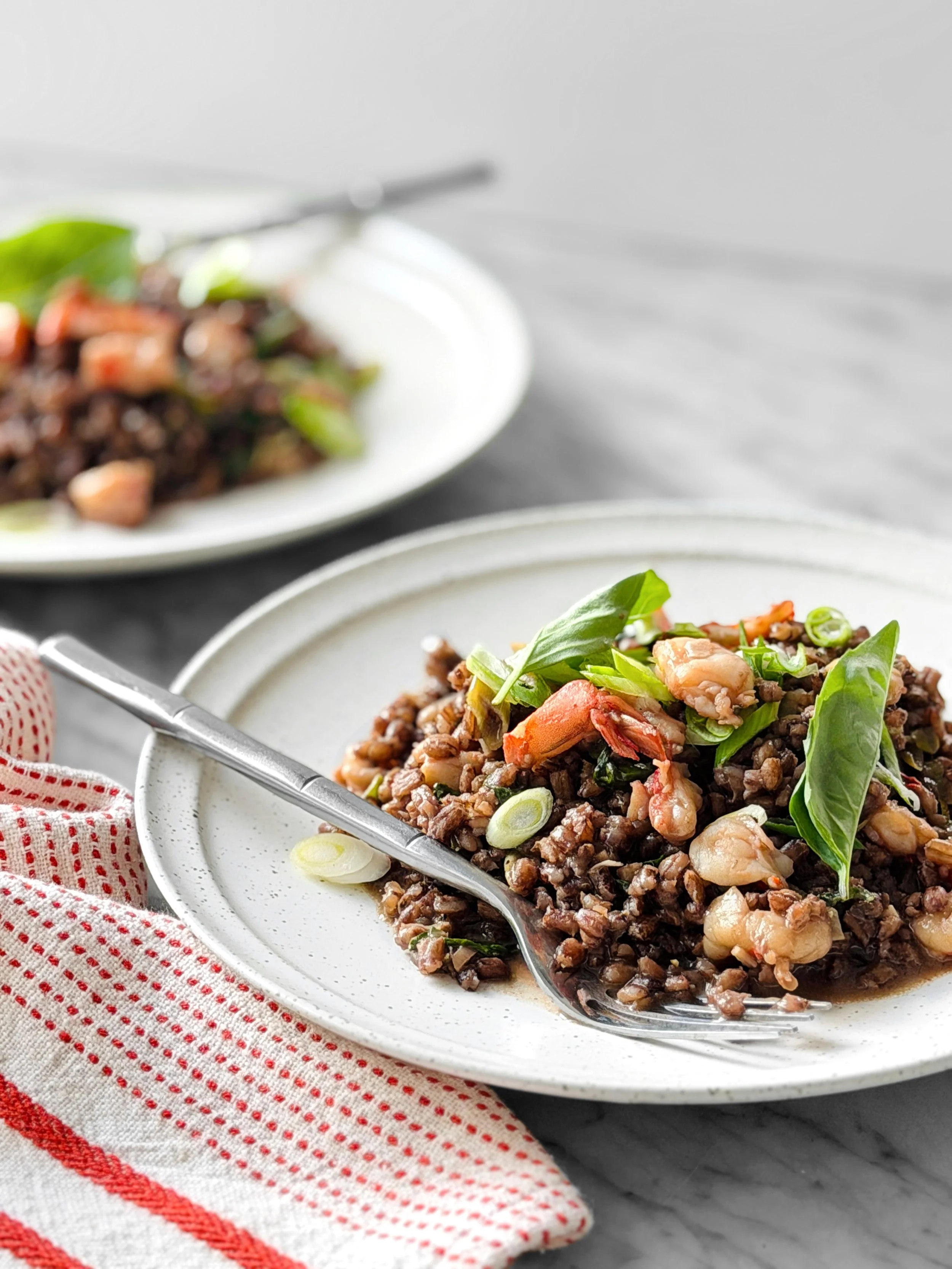 Orgetto aux crevettes à l'asiatique