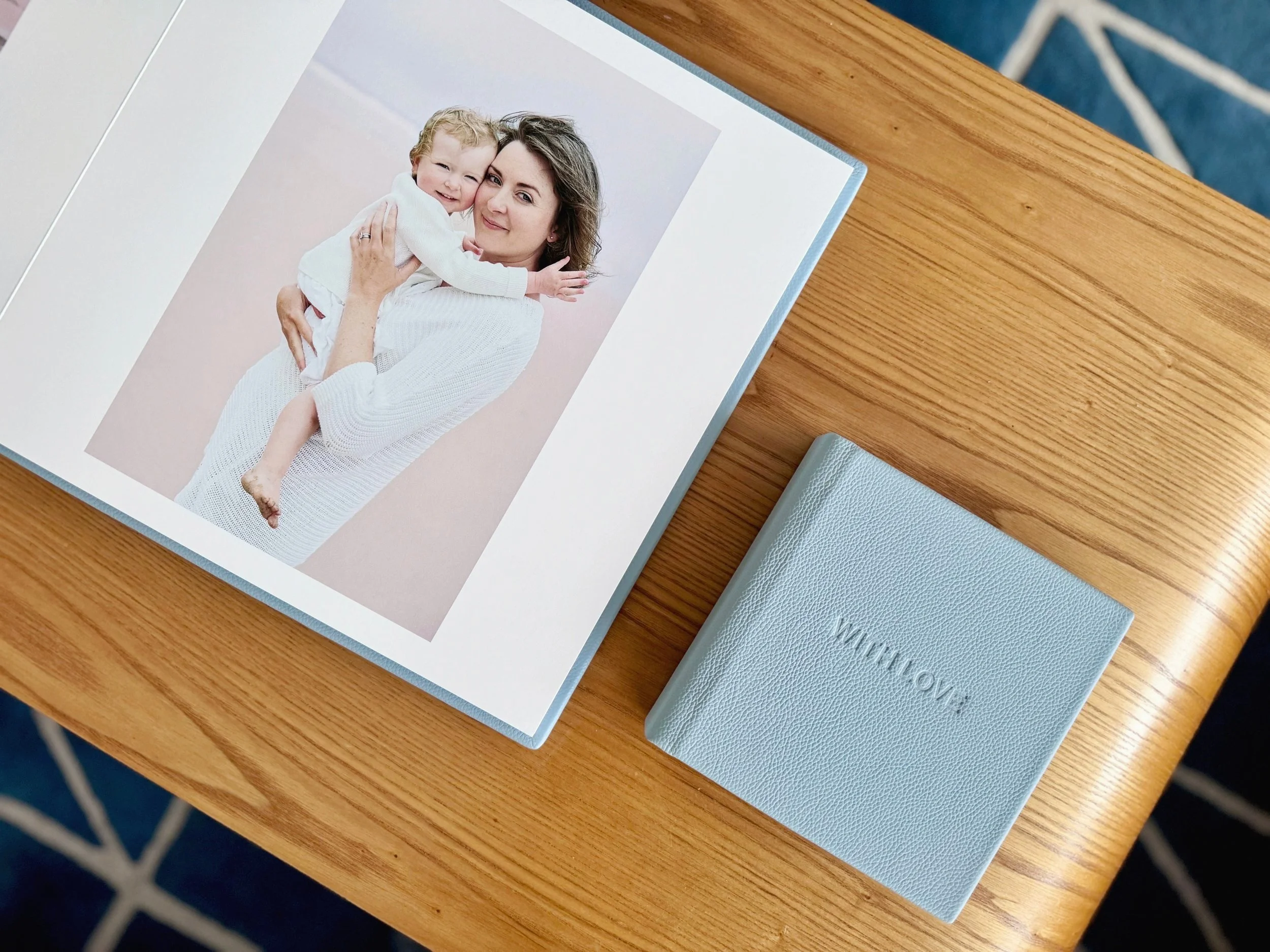 Professional heirloom family photograph album designed by Victoria Phipps