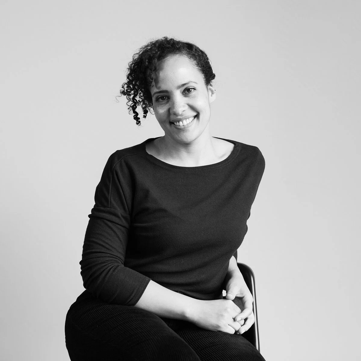 black and white personal brand portrait of a professional woman