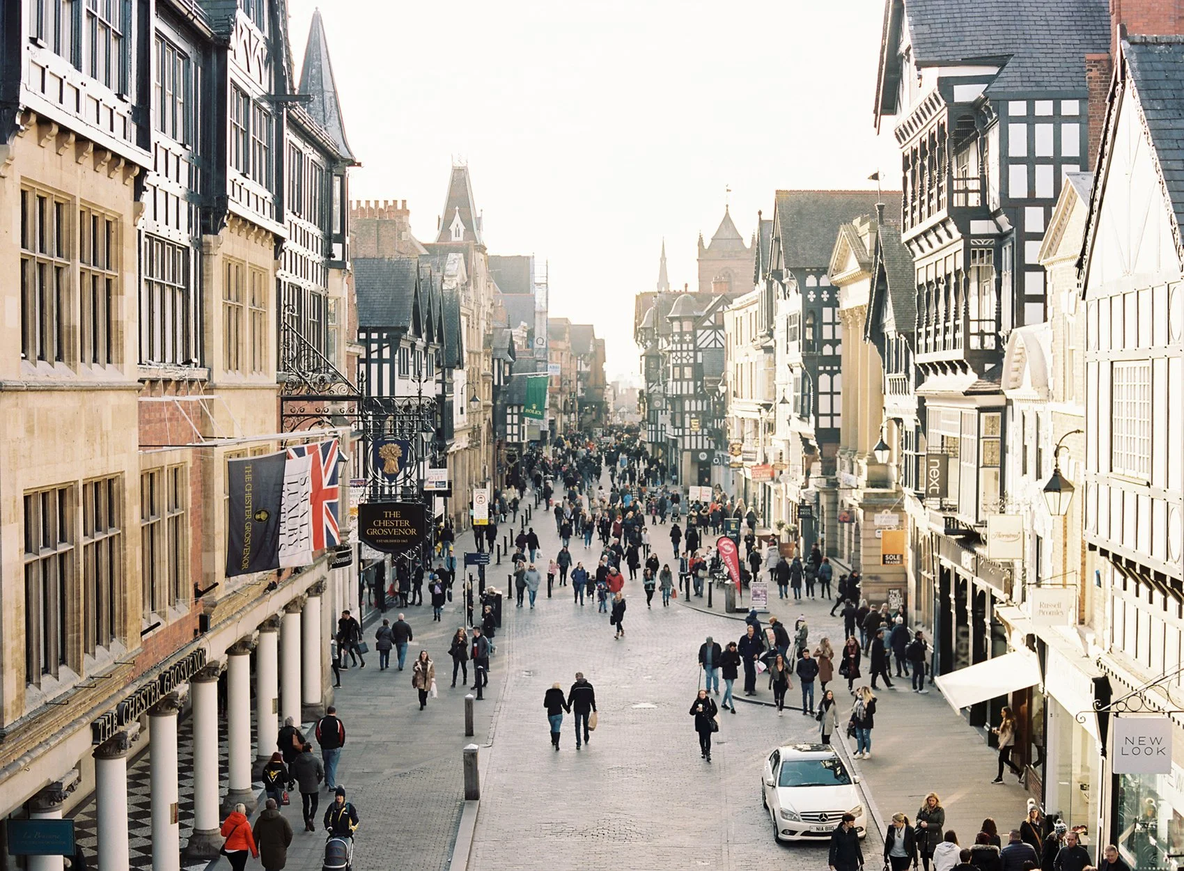 The city centre of Chester on a busy day photographed by Victoria Phipps