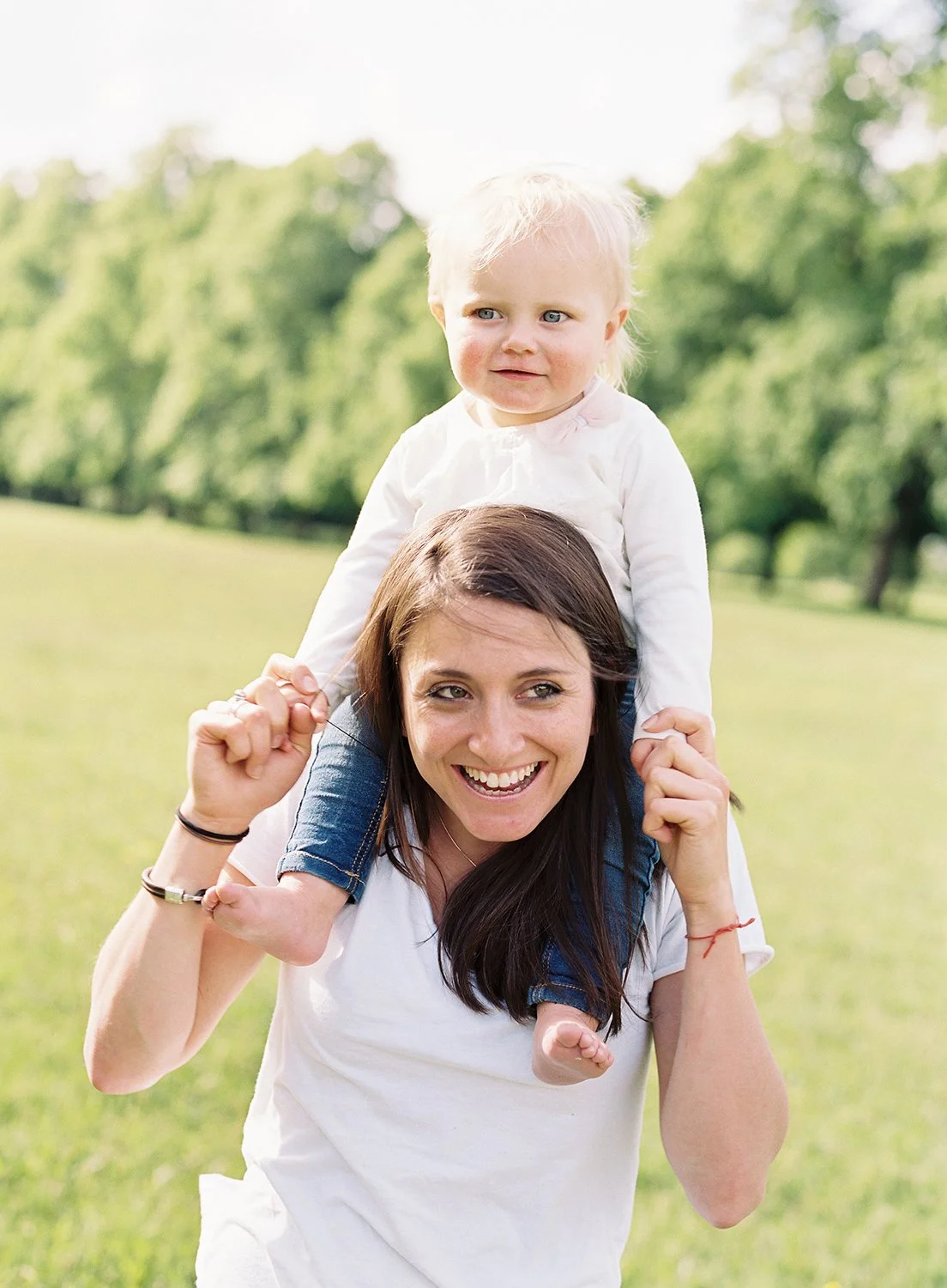 Mother daughter portrait in Summer captured on film