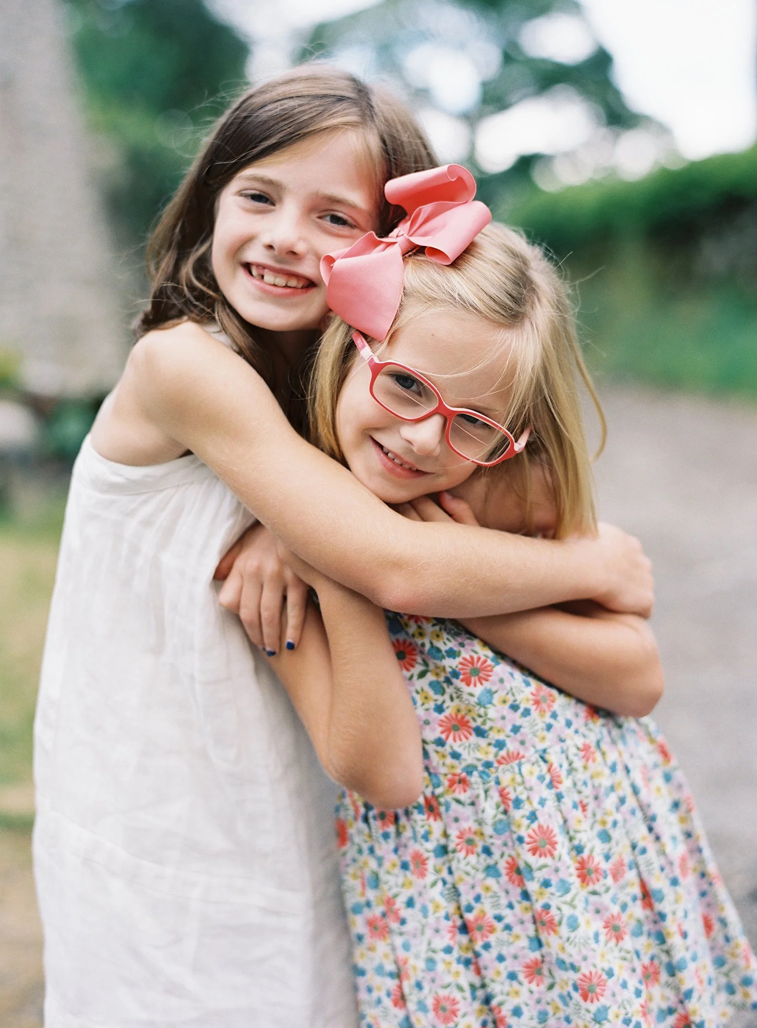 Portrait of two sisters on film by family photographer Victoria Phipps