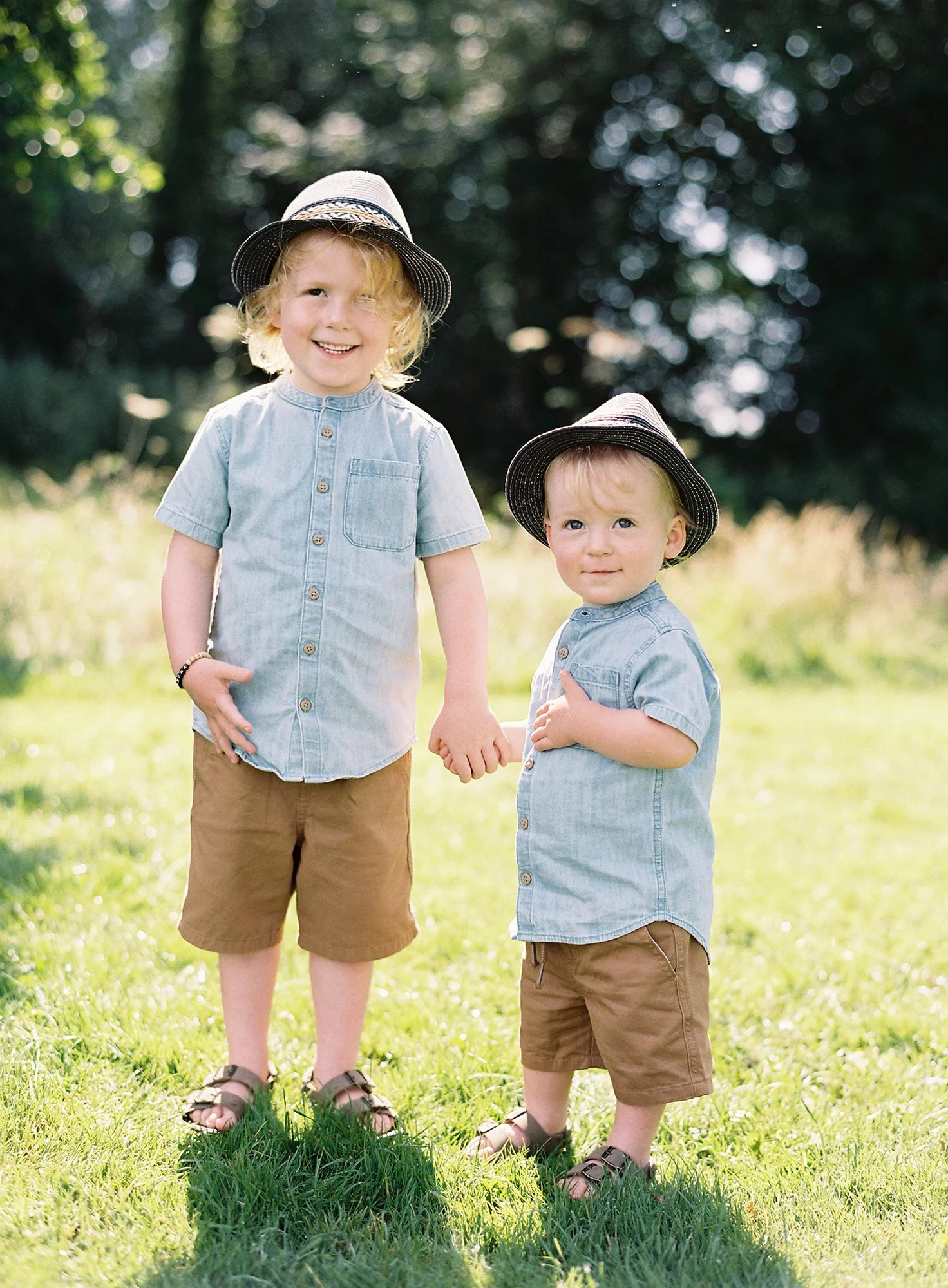 Summer portrait of two brothers by Cheshire photographer Victoria Phipps