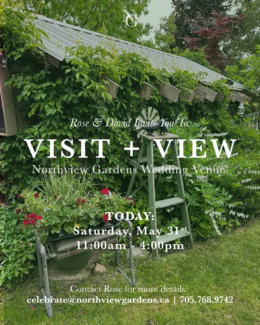 Today&rsquo;s the day! 💍✨
Welcome all brides, grooms, fianc&eacute;s, friends, and flower lovers &mdash; our Visit &amp; View Open House is in full bloom! 🌸

Join us today, Saturday, May 31st from 11am&ndash;4pm at Northview Gardens and explore the