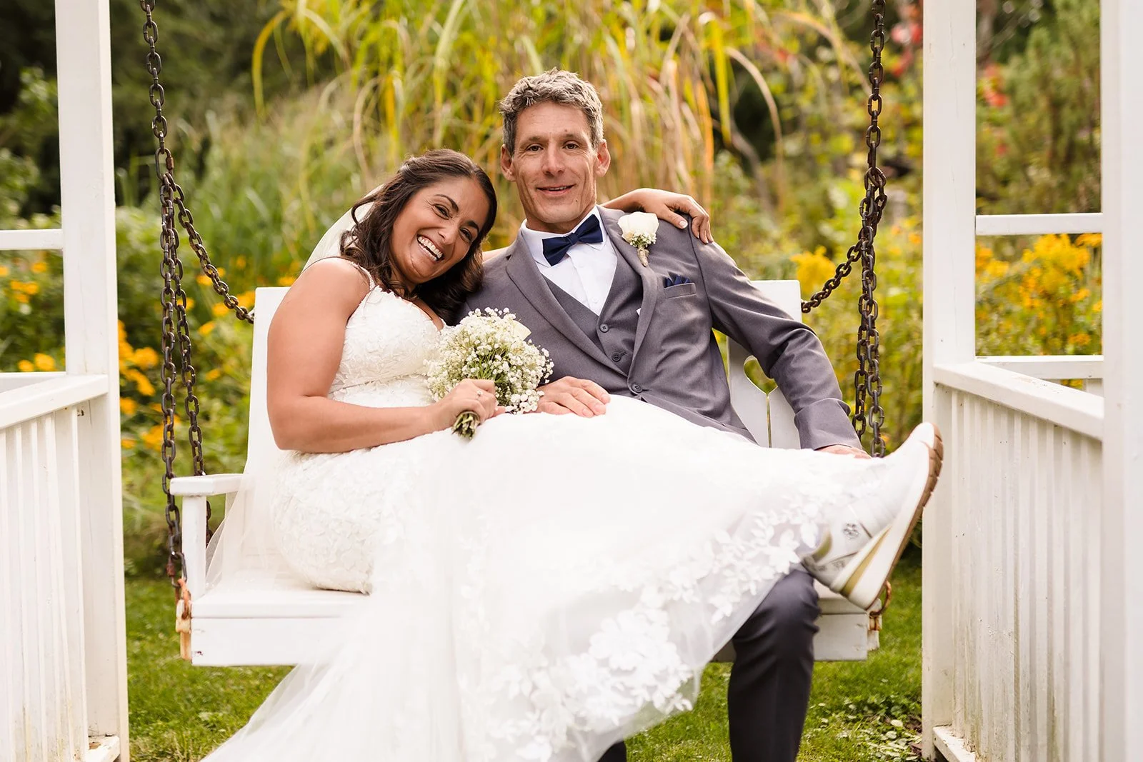 A garden swing is never just a garden swing here&mdash;it becomes a hush between portraits, a laugh after the vows, a place to linger a little longer. Romance lives beautifully in the pauses.

@tkmphotographytoronto 

www.northviewgardens.ca

#northv