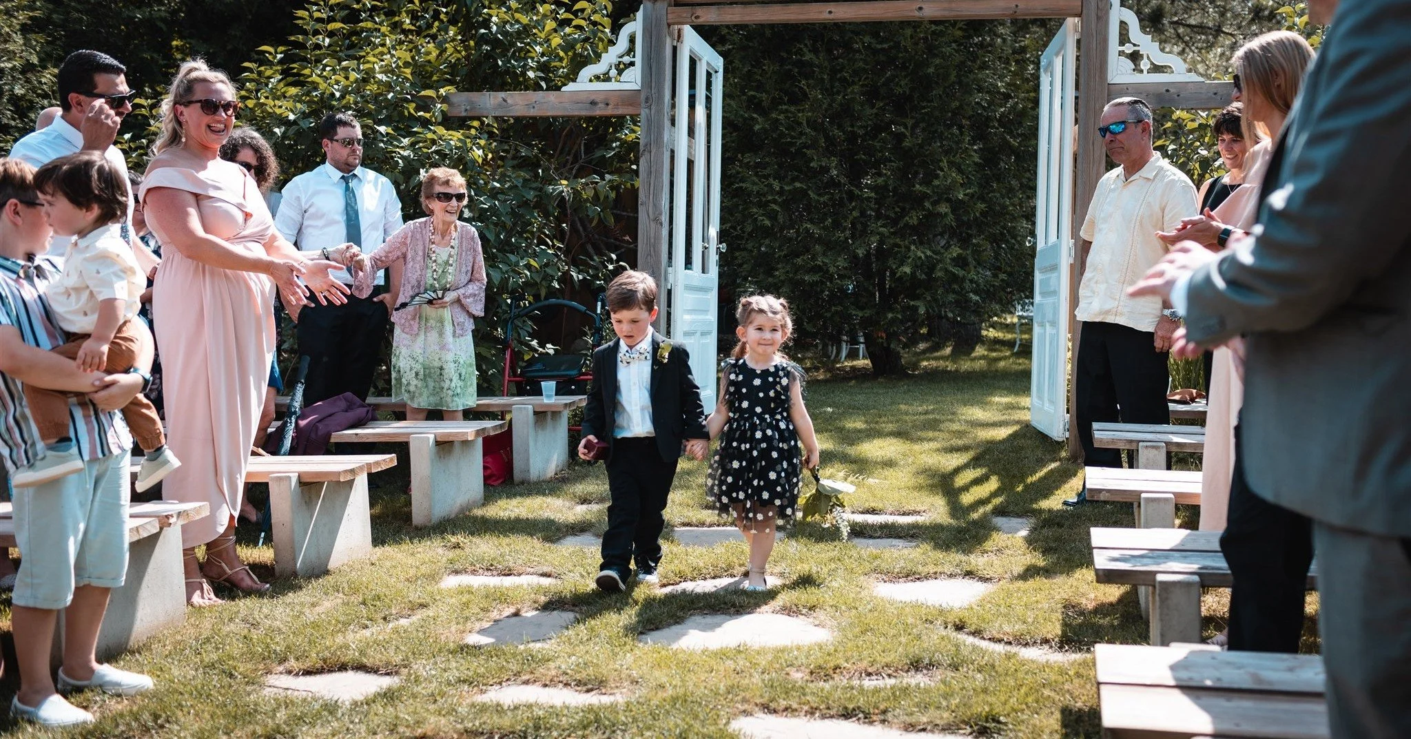 From traditional park benches to custom wood seating, the ceremony area is designed for togetherness. Guests are not simply seated here; they are welcomed into the moment.

@bryanreidphoto 

www.northviewgardens.ca

#northviewgardens #peterboroughwed