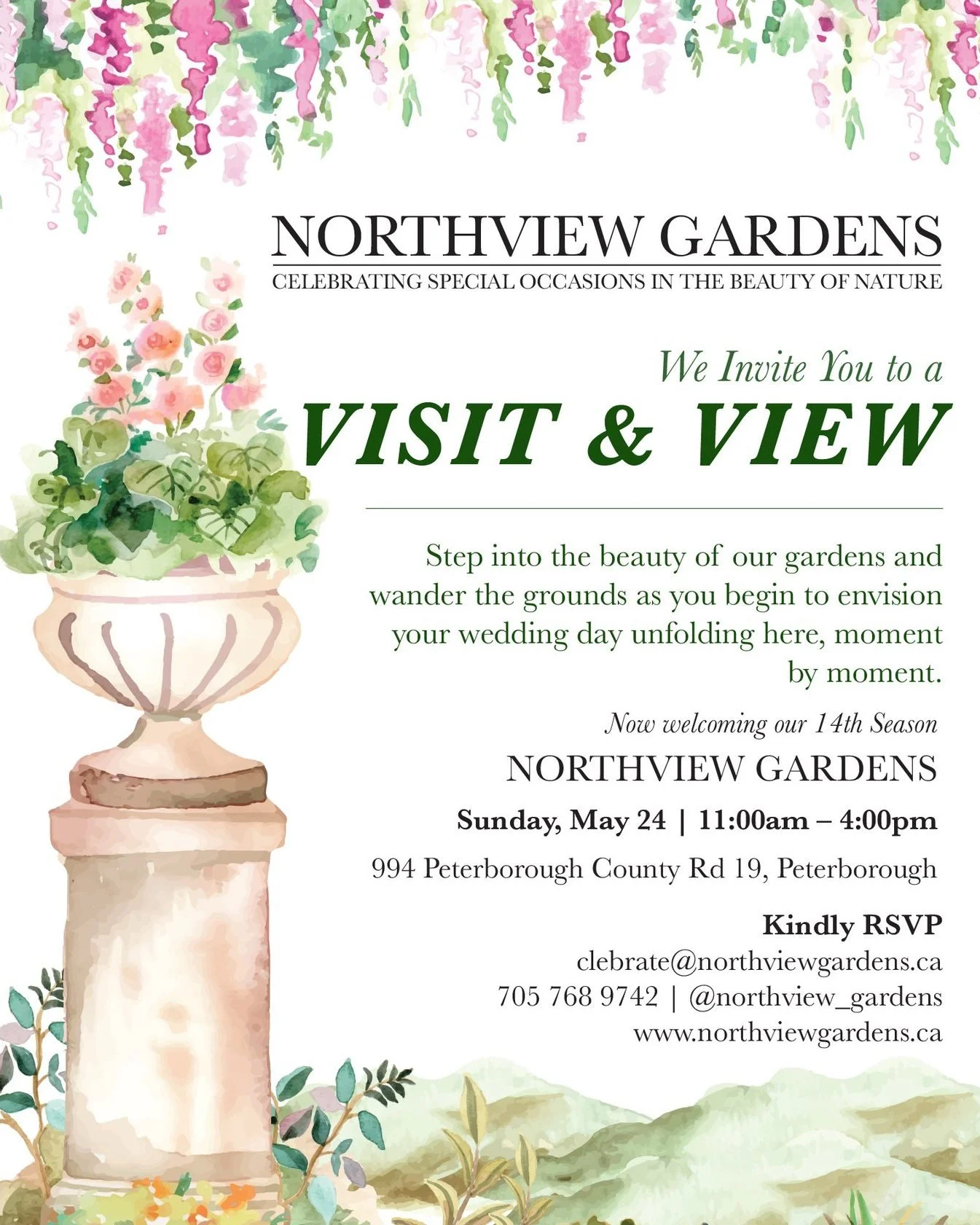 We can&rsquo;t wait to welcome you in. 💐
Join us for our Visit &amp; View on Sunday, May 24 from 11am&ndash;4pm and wander the grounds, explore the ceremony spaces, and start imagining your &ldquo;I do&rdquo; surrounded by nature.

Because some plac