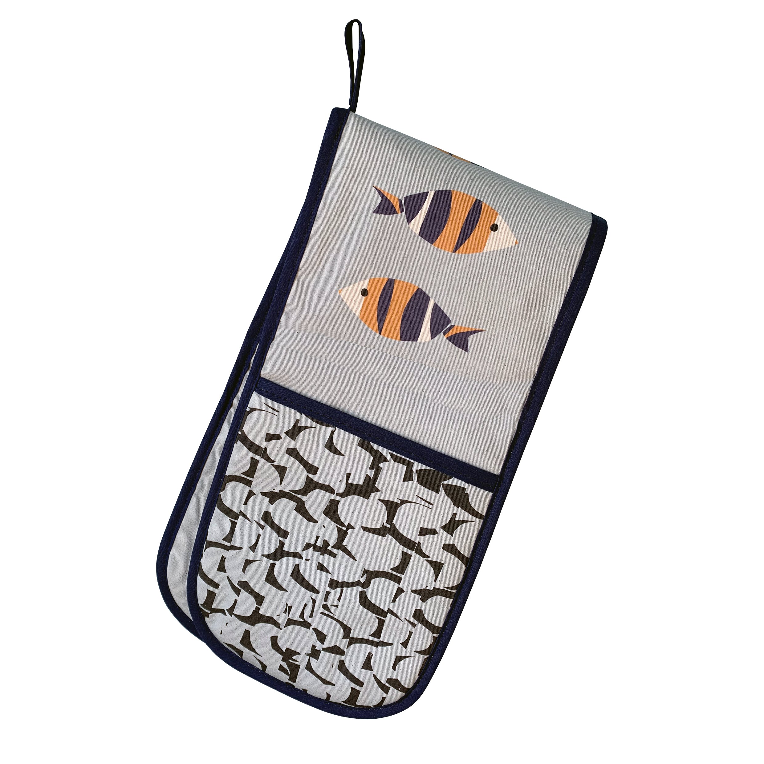 Double oven glove fish patterned