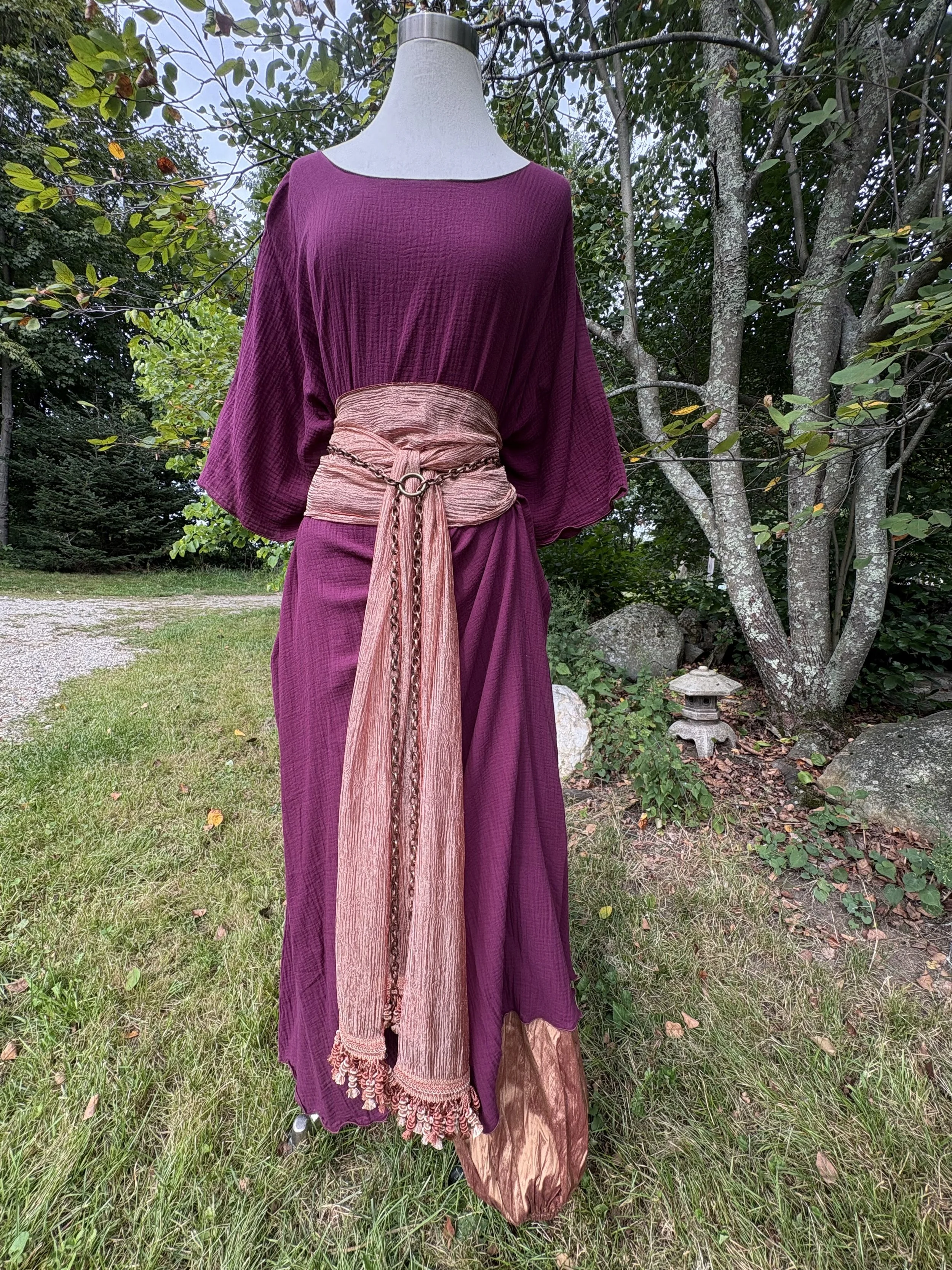 IMG_6026.jpeg Sirocco Short Sleeve Plum, Salvar, Silk Copper, Sash Organza Rose:Rose, Chain Belt Copper.jpeg