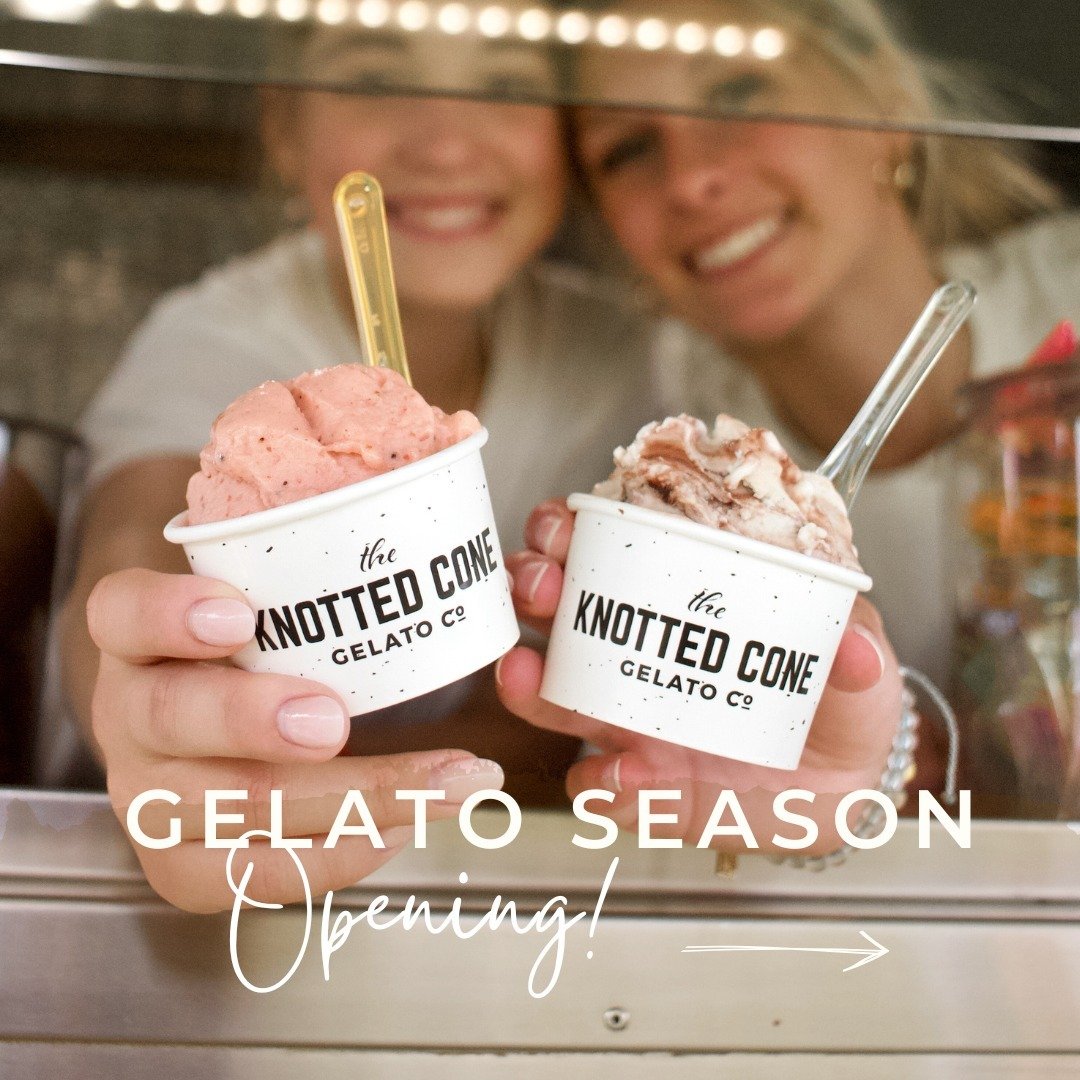 𝐊𝐍𝐎𝐓𝐓𝐄𝐃 𝐂𝐎𝐍𝐄 𝐒𝐄𝐀𝐒𝐎𝐍 𝐎𝐏𝐄𝐍𝐈𝐍𝐆!! 👏🥳 Sunday May 5th is the day! 
.
The Knotted Cone 'Gelato Sundays' are back for the 2024 season tour! 
.
You've been waiting. We've been waiting. Here we come! Fresh scoops, weekly new flavors, 