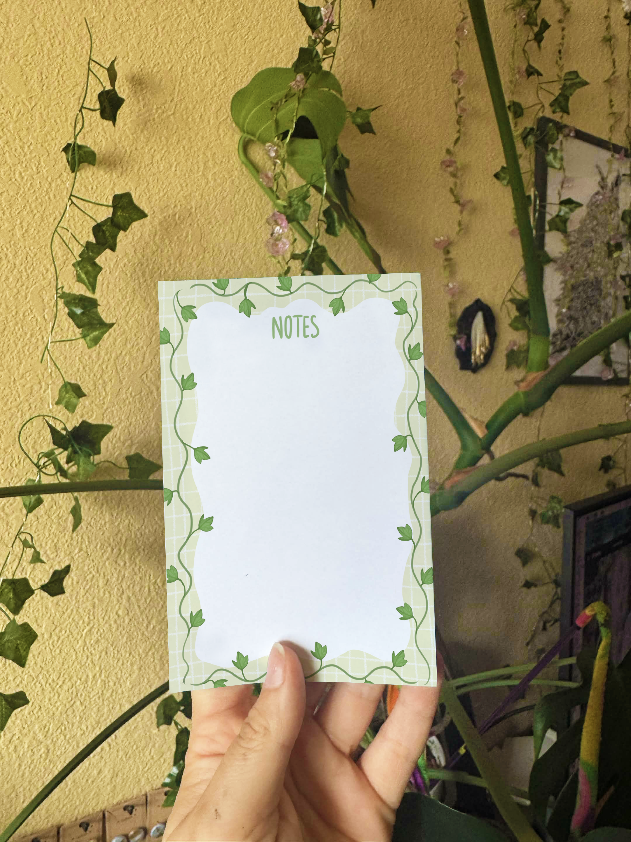 Green Soft Vine Cottagecore Notepad