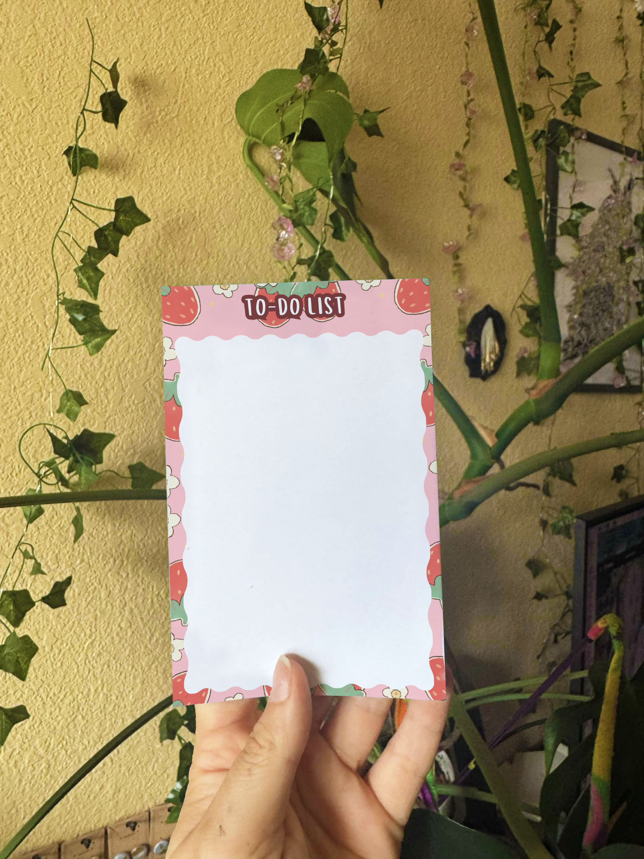 Kawaii Strawberry Pink To-Do List Notepad