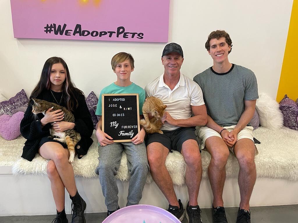 🐾🐾🎉Big news!🎉🐾🐾

We're so happy to announce that Jose and Kiwi, have officially been adopted! They're living it up alongside their brothers and sisters and their loving daddy. 🥰

We can't wait to see all the adventures and memories  and all th